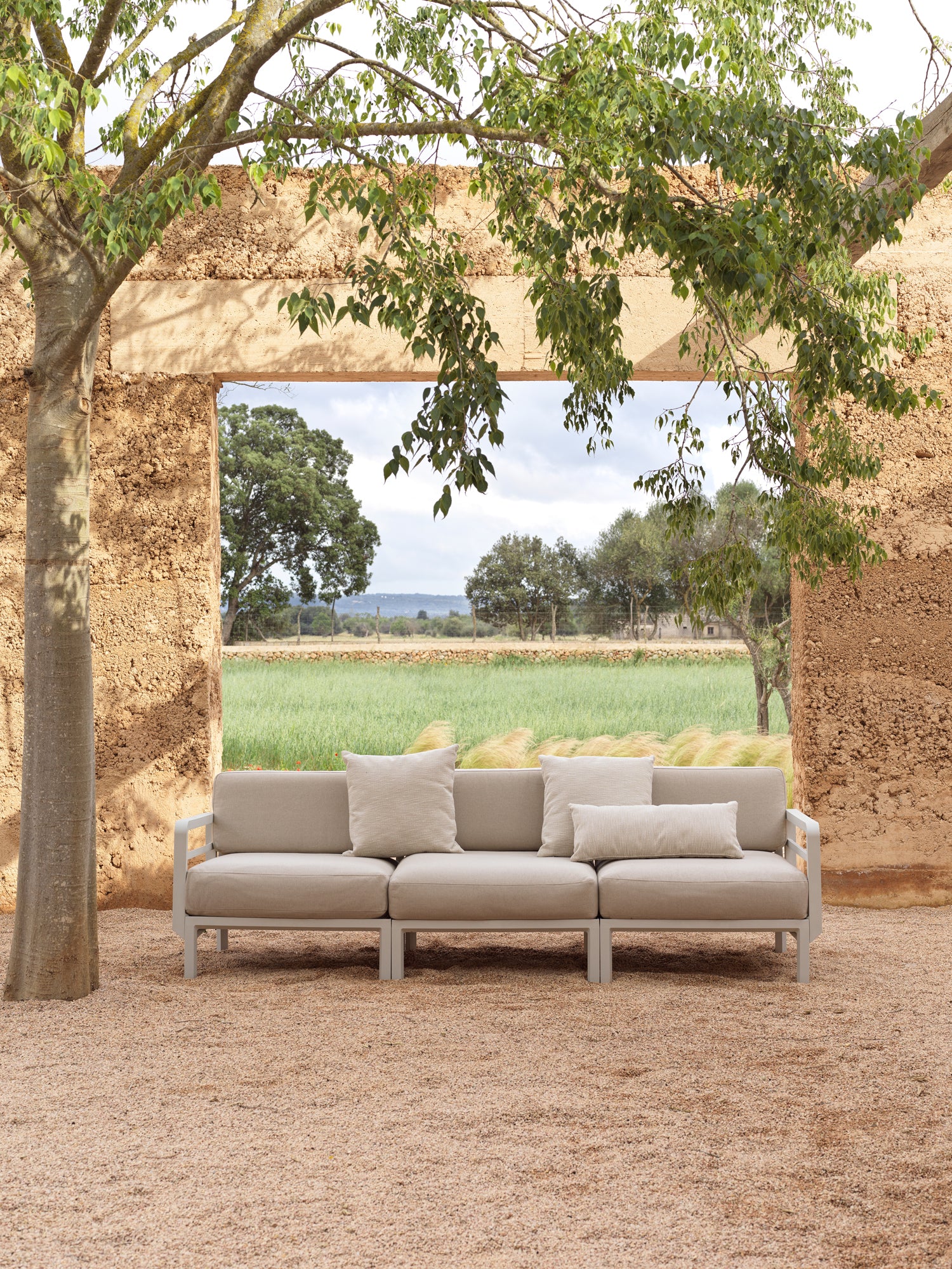 MAXIMO 5 Pearl Modular Outdoor Corner Sofa with Chalk Base