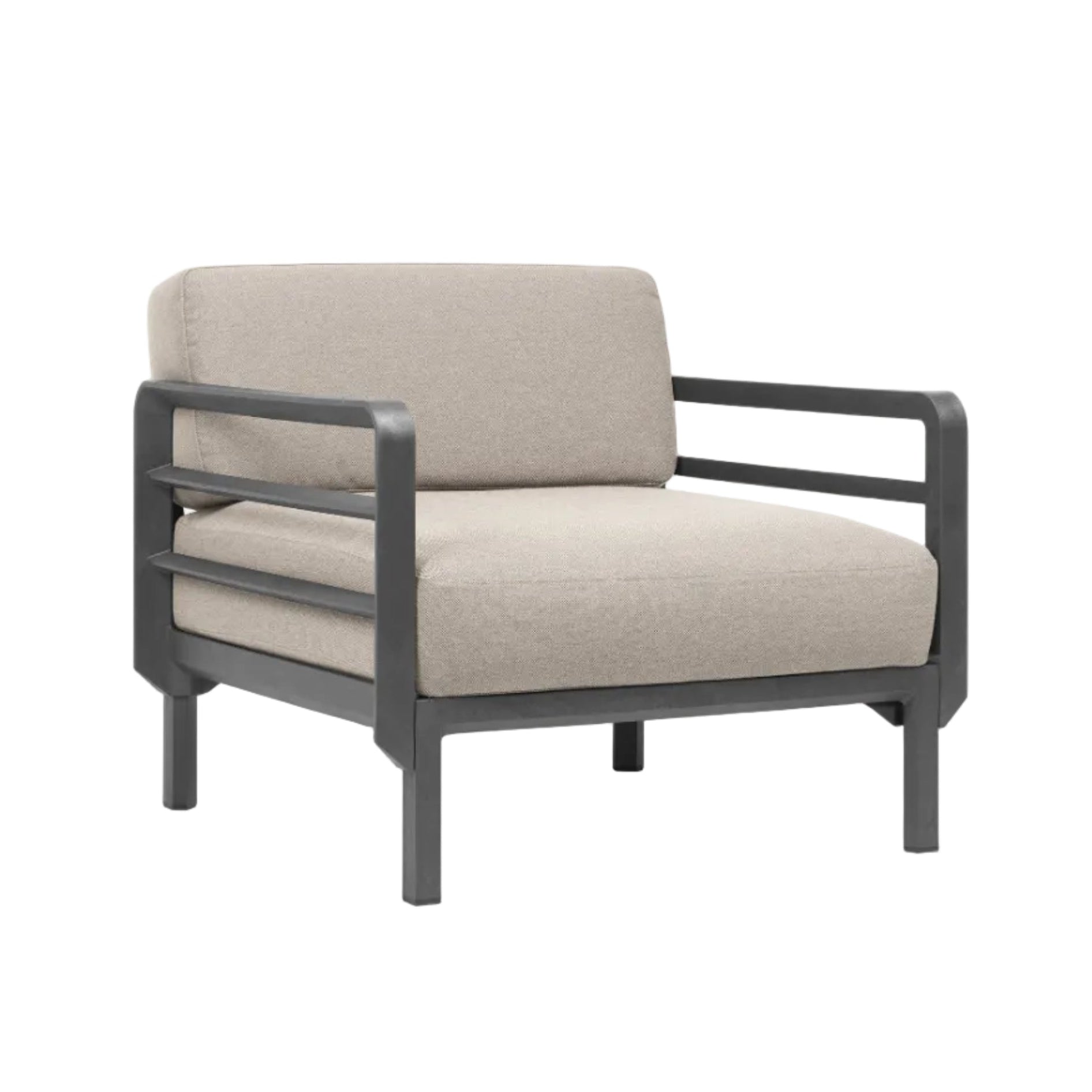 MAXIMO Outdoor Armchair in Pearl with Graphite Base