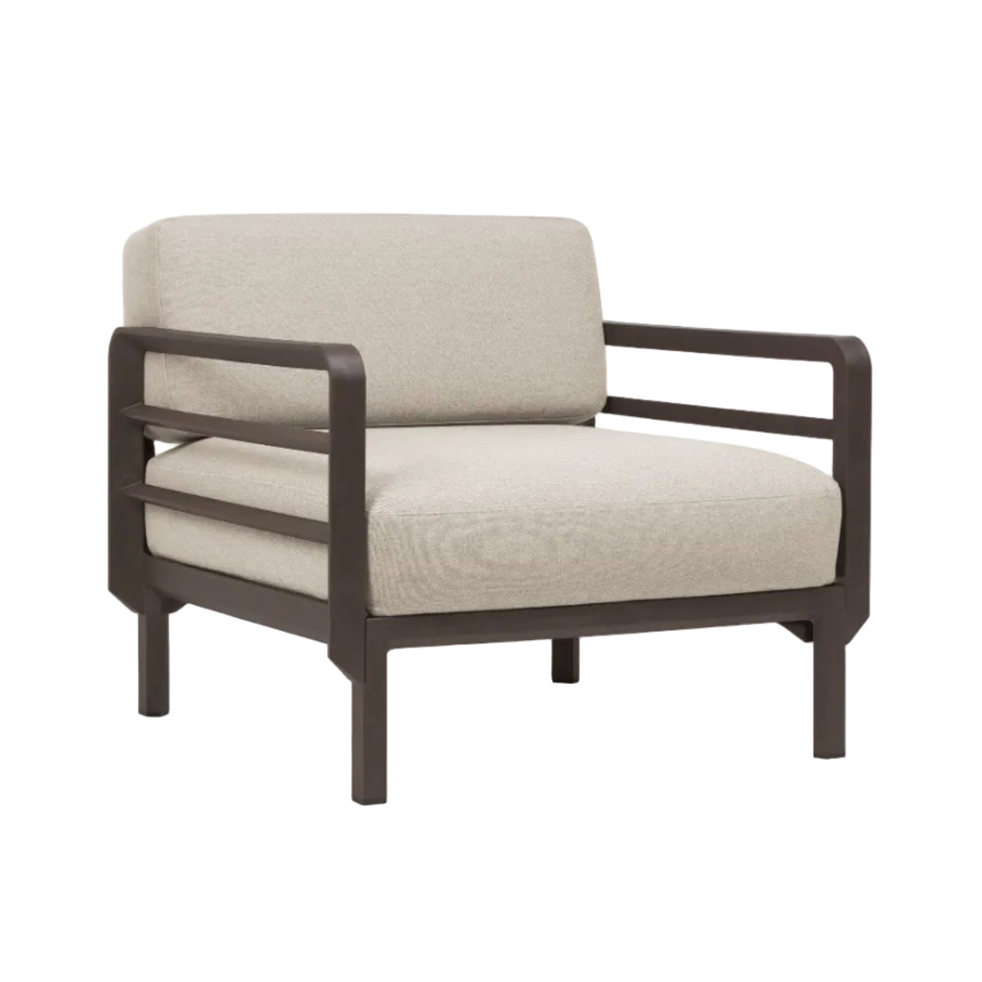 MAXIMO Pearl Outdoor Armchair with Brown Base
