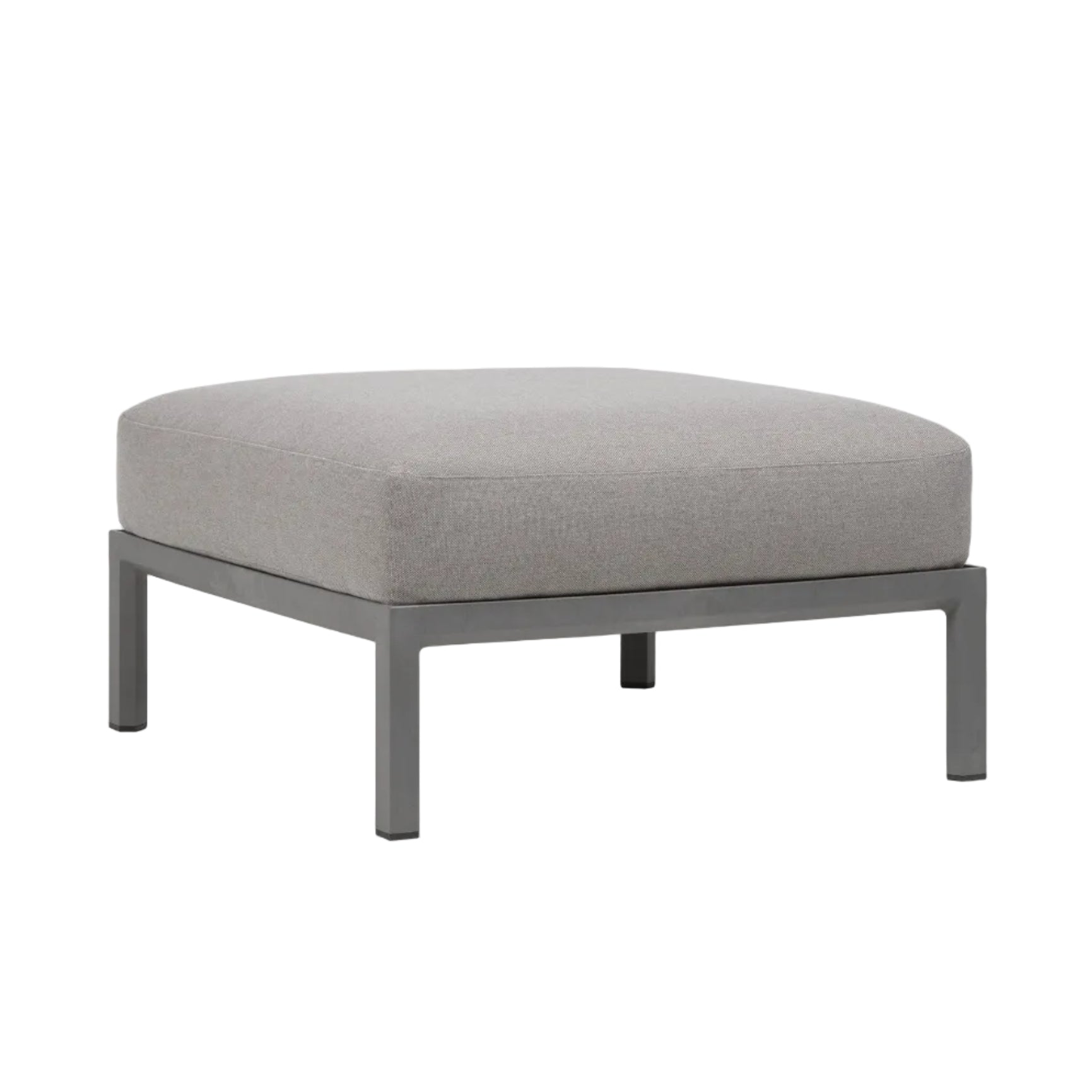 MAXIMO Outdoor Pouf in Gray with Graphite Base