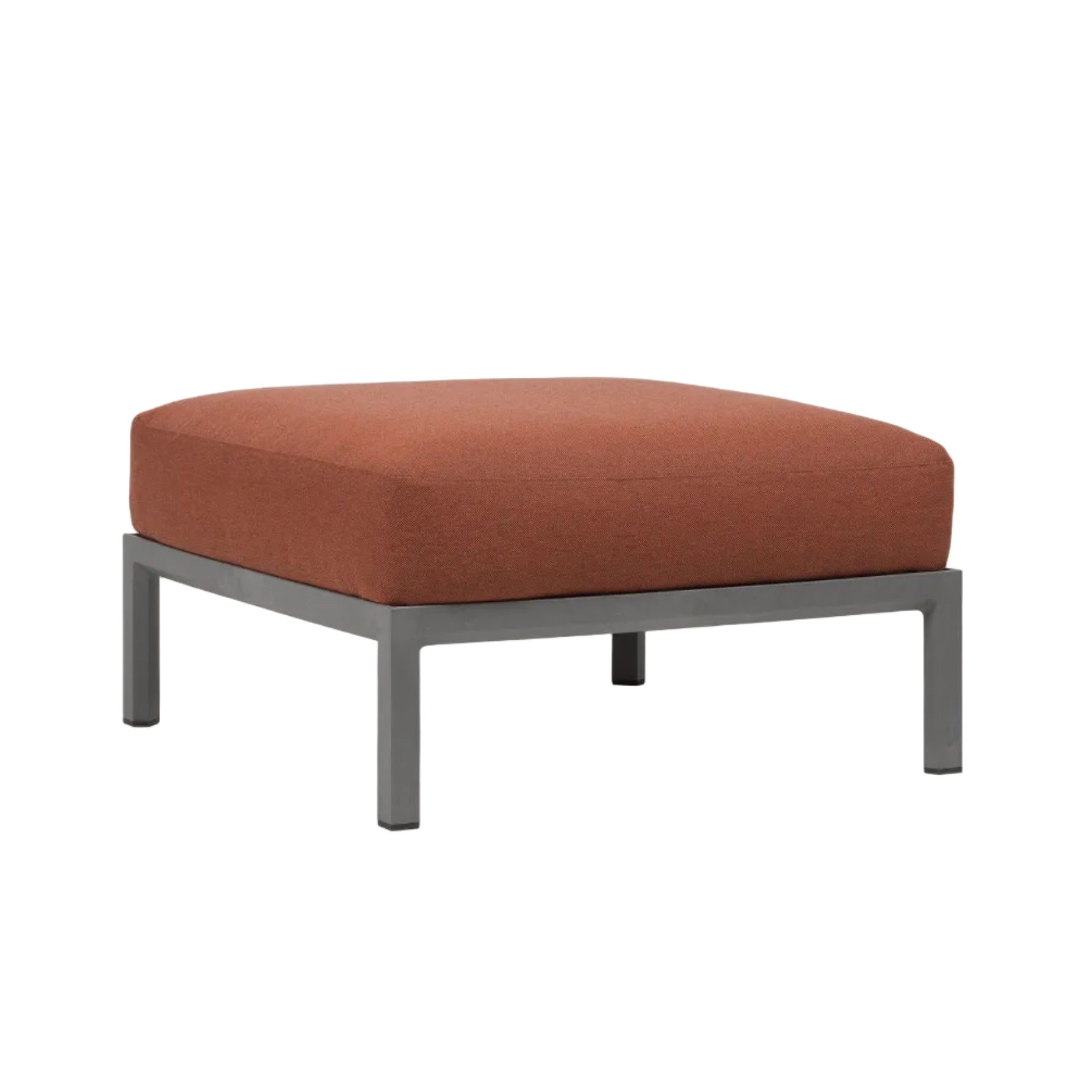 MAXIMO Outdoor Pouf in Cinnamon with Graphite Base