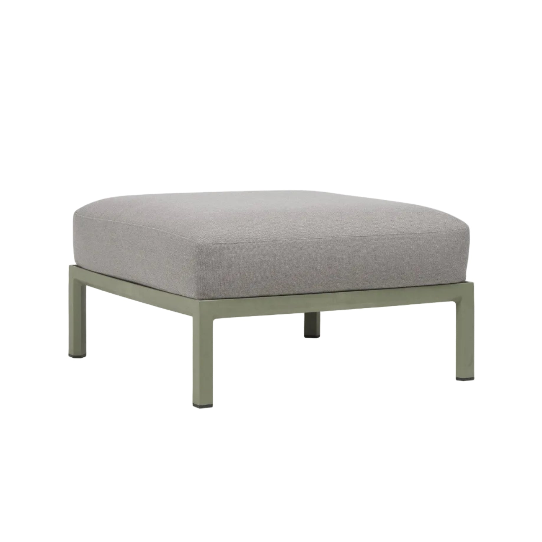 MAXIMO Outdoor Pouf in Gray with Green Base