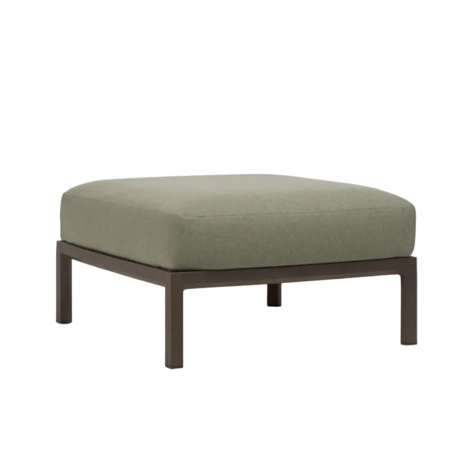 Outdoor Pouf MAXIMO Thyme Green with Brown Base