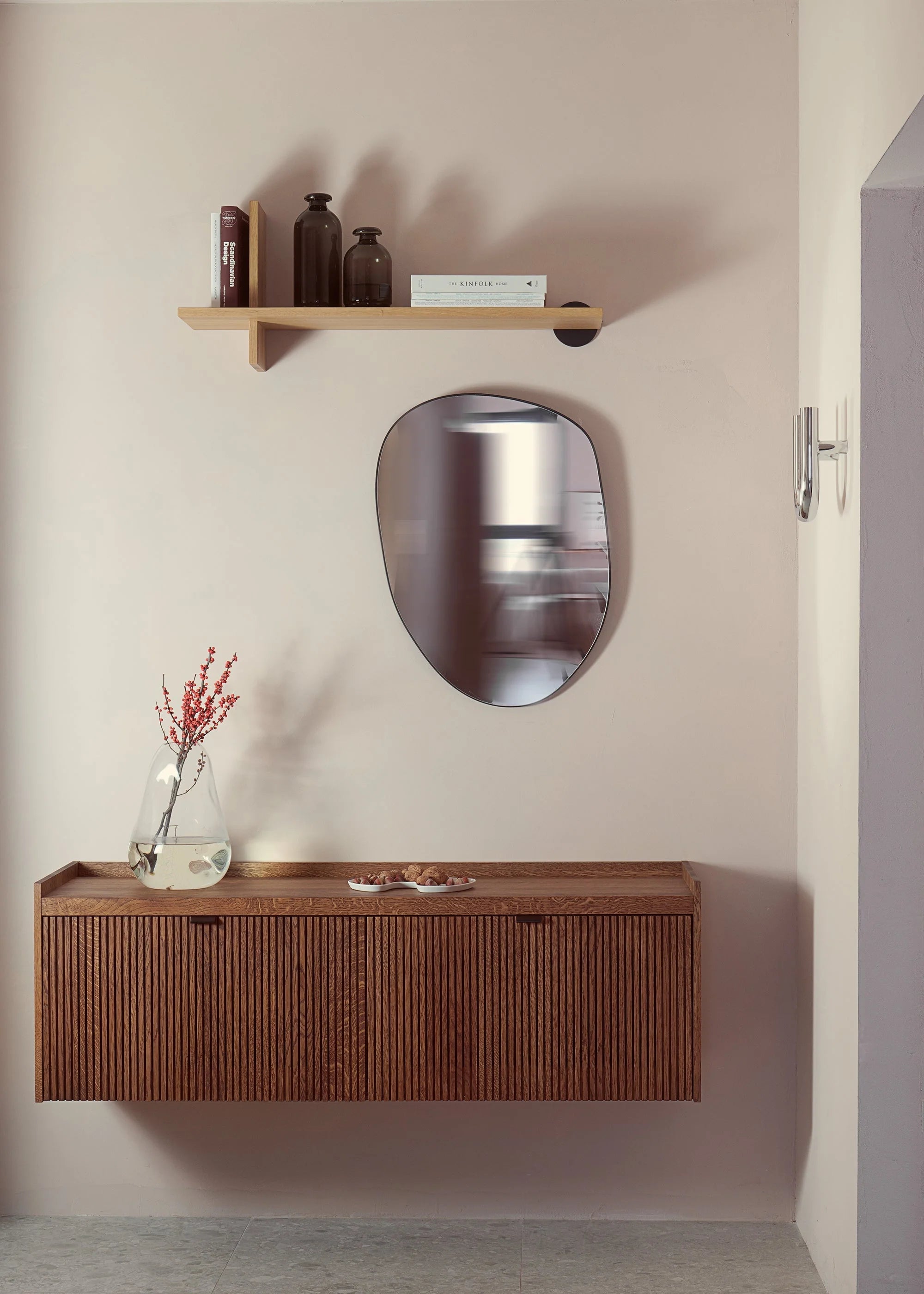 MEDA Wall-Mounted TV Cabinet Oak Wood