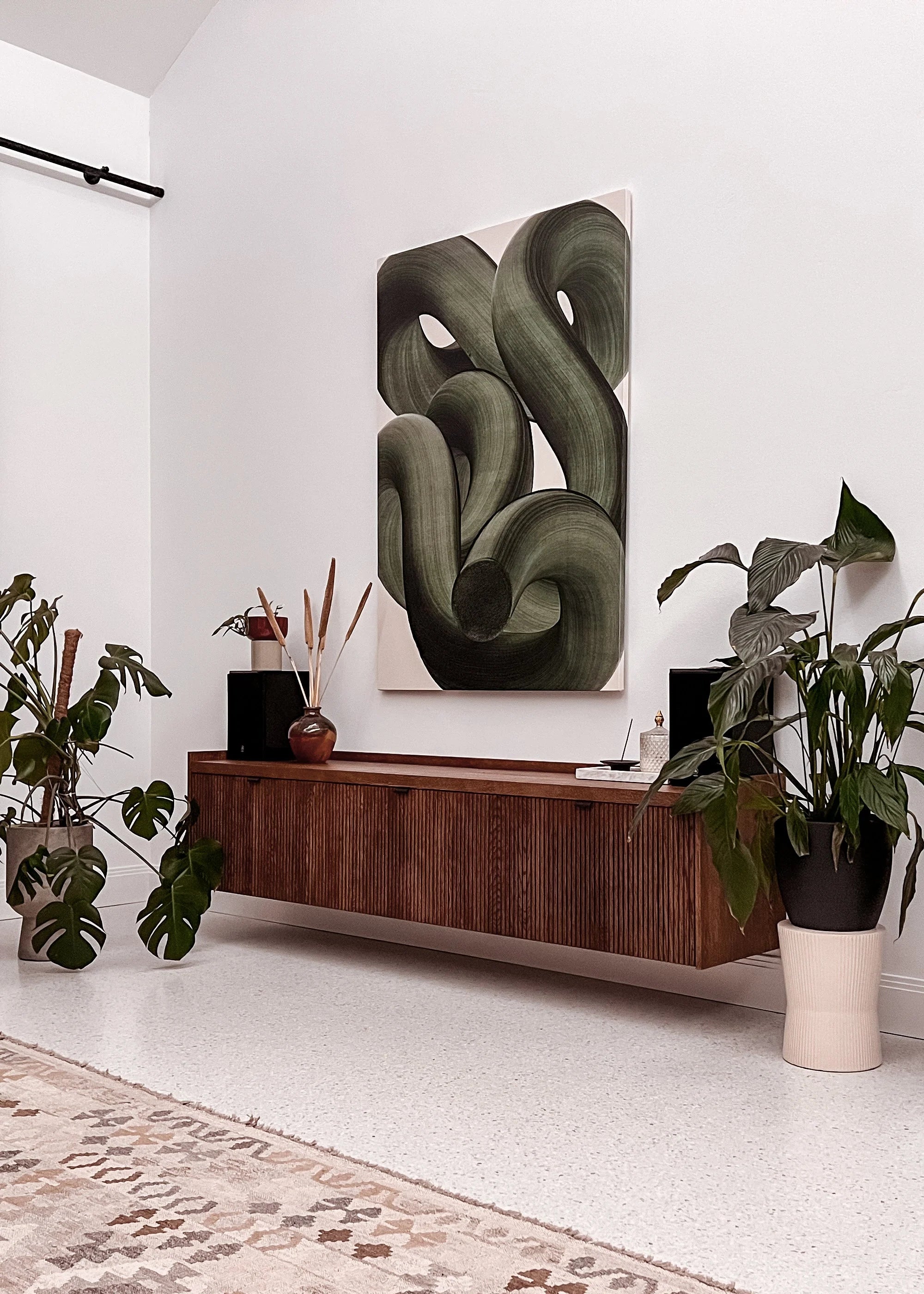 MEDA Wall-Mounted TV Cabinet Oak Wood