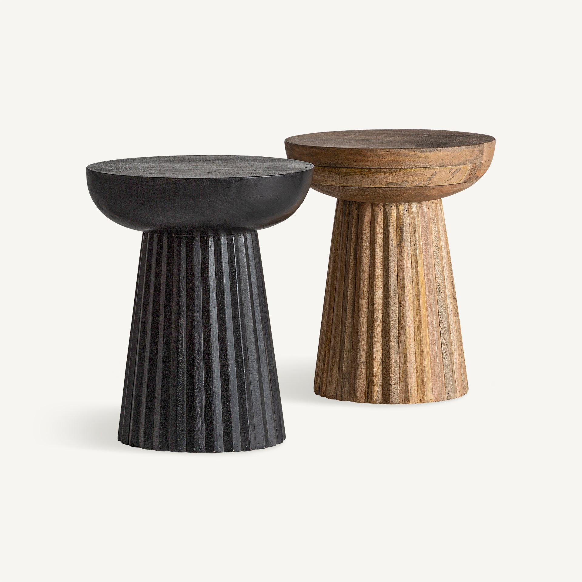 PLISSÉ WOOD Coffee Table Black Mango Wood