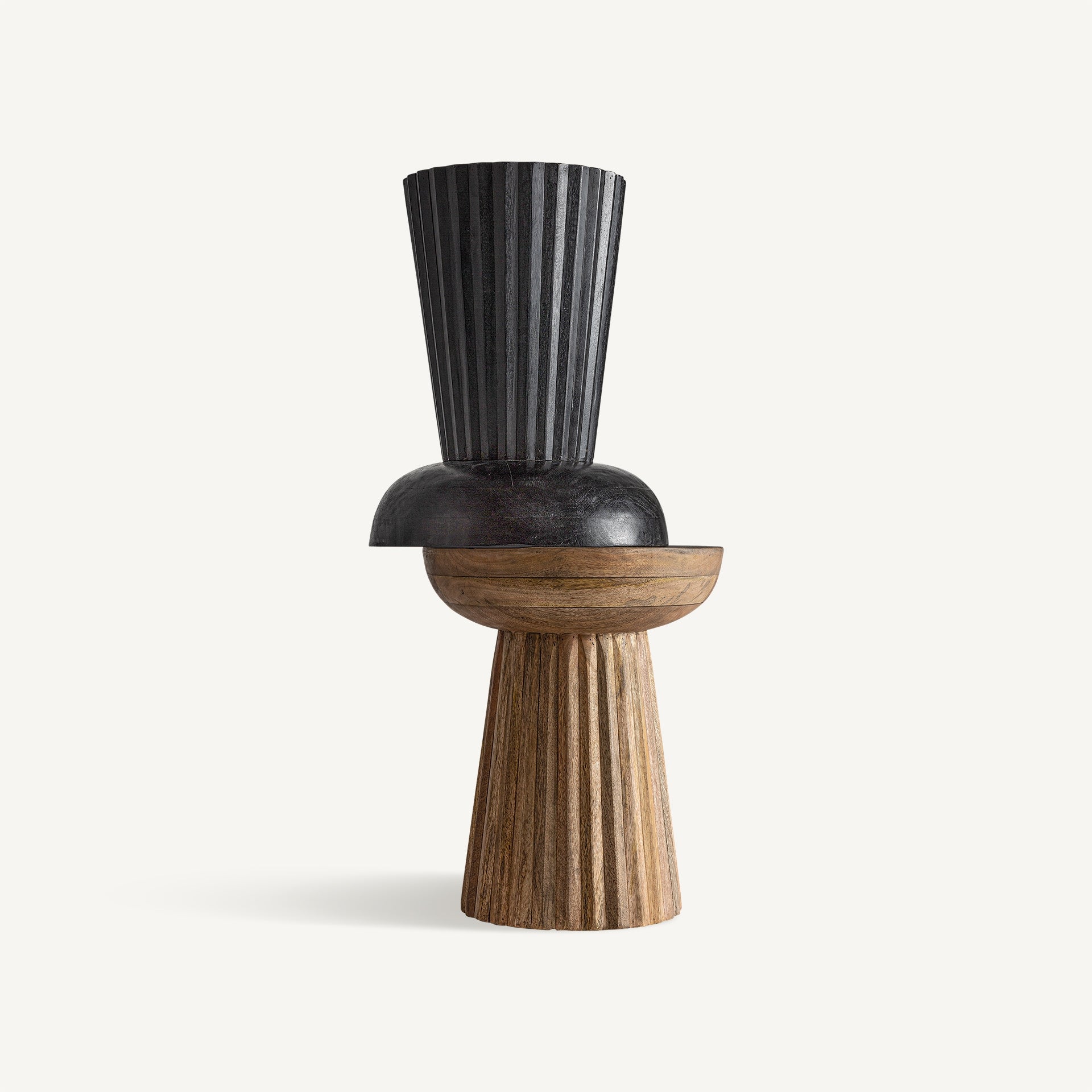 PLISSÉ WOOD Coffee Table Black Mango Wood