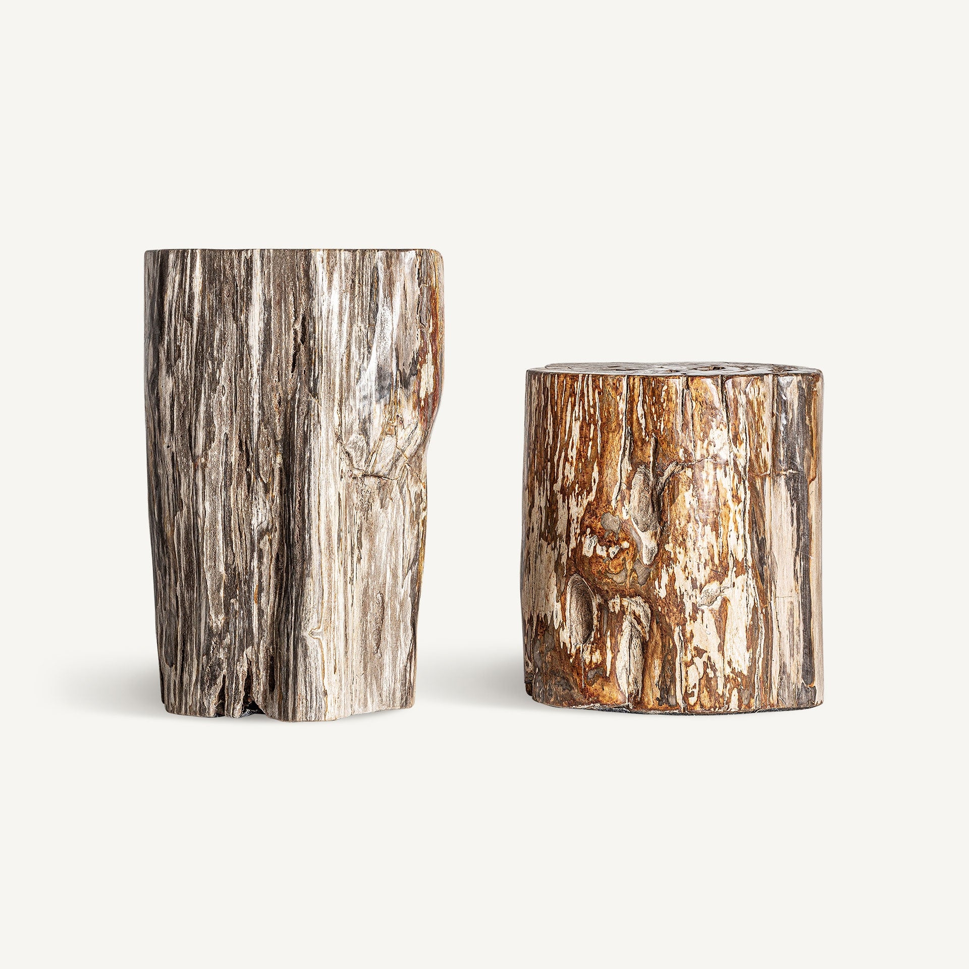 TELTI Side Table Brown Petrified Wood