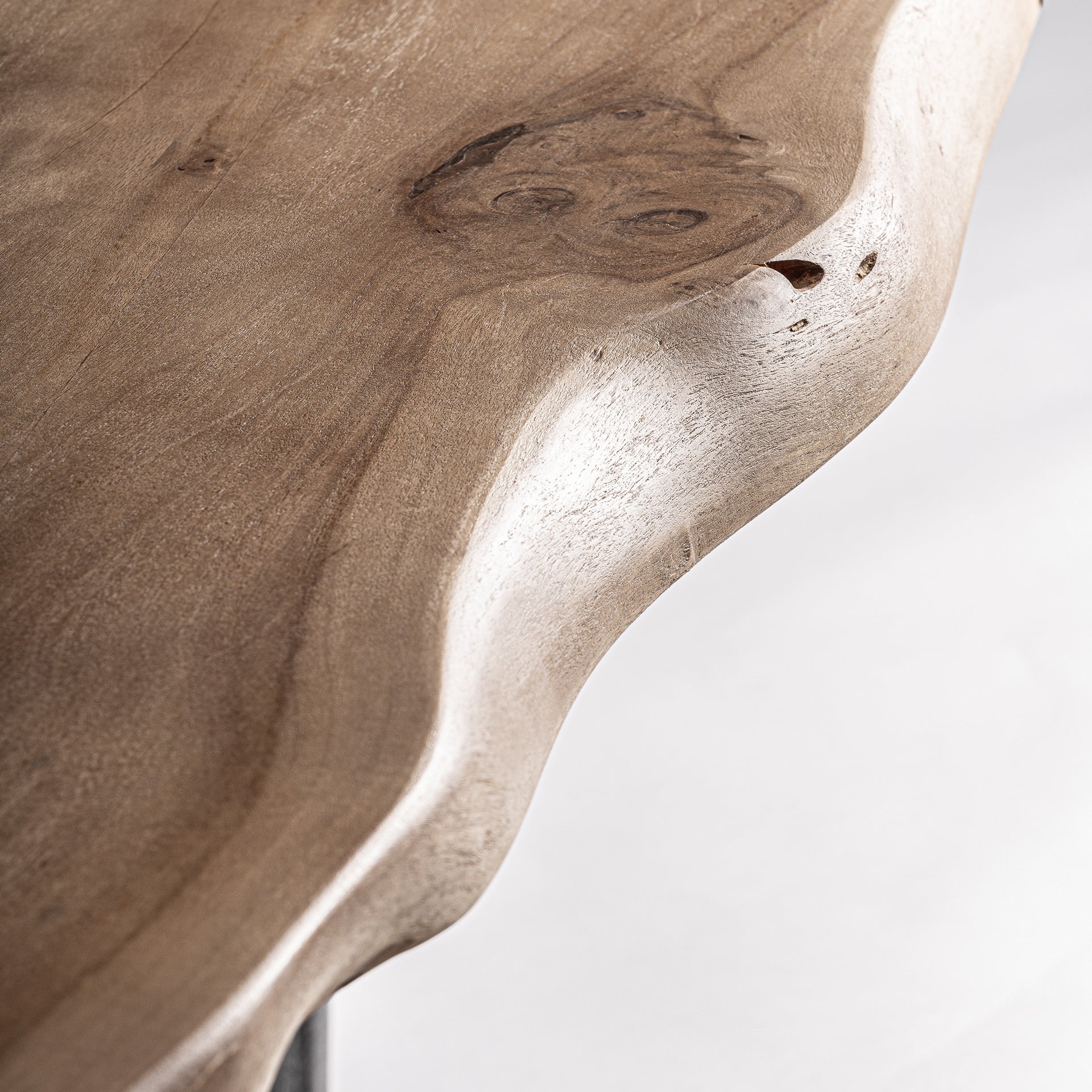 KNAITH Acacia Wood Table with Black Base