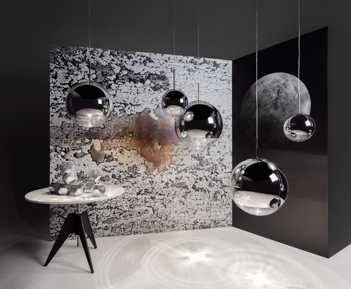 Mirror Ball Srebrry hanging lamp