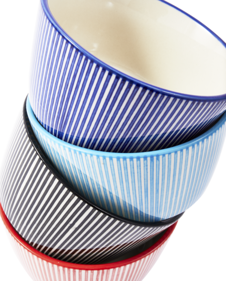 MARINE STRIPED Schüsselset, farbiges Steinzeug