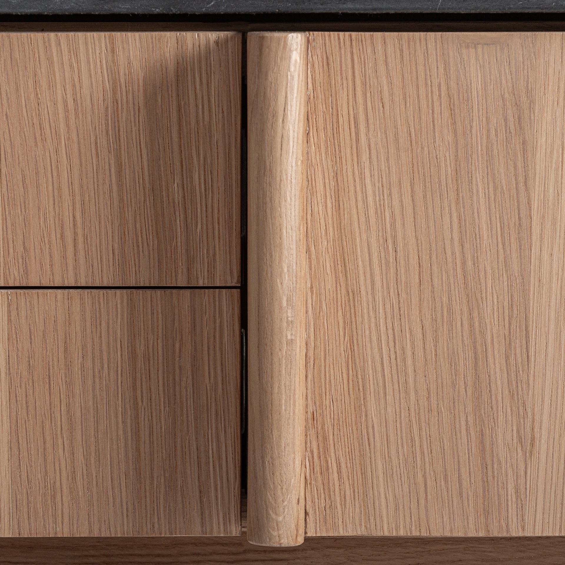 NARA TV Cabinet in Oak Wood with Marble Top