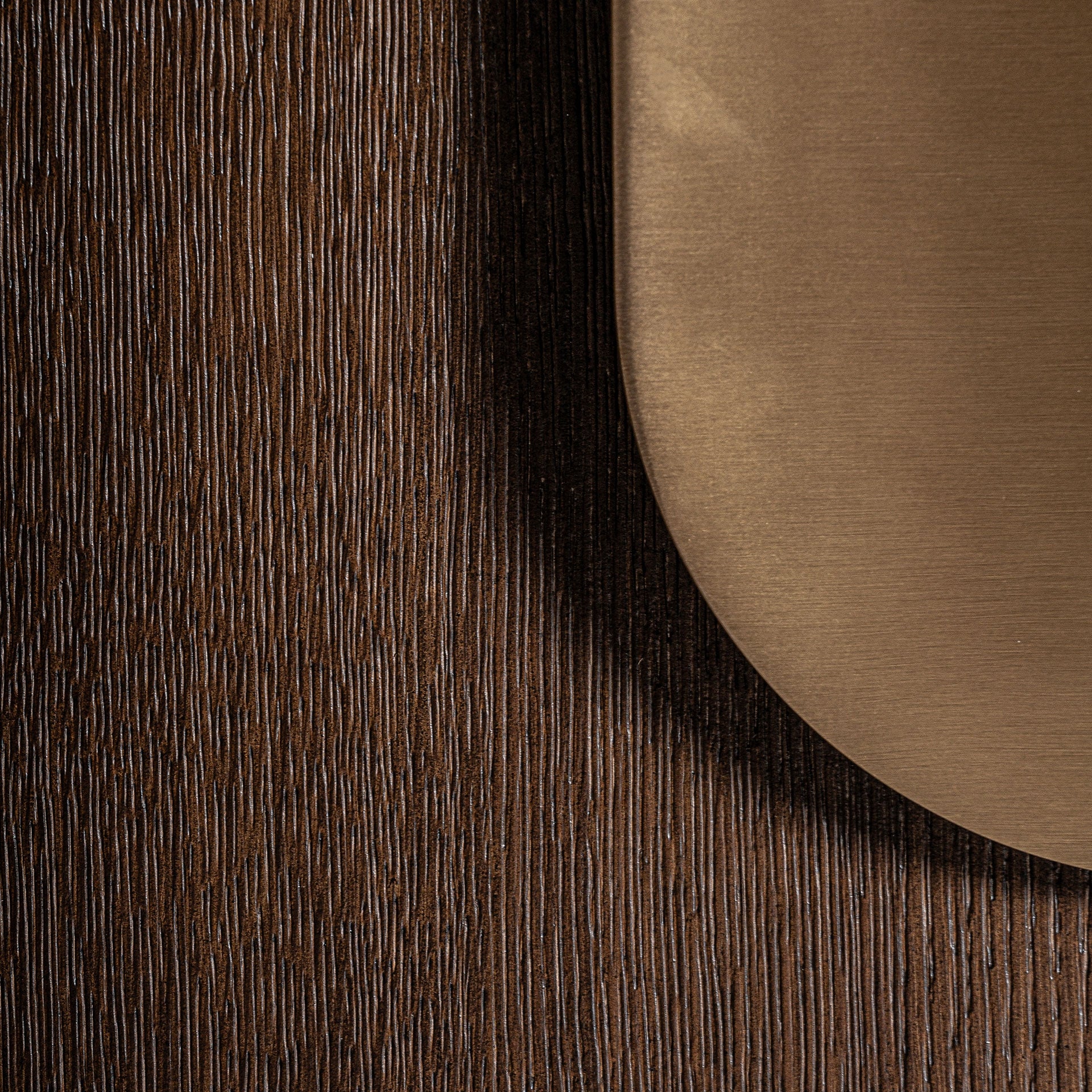 TREIGNAC TV Cabinet in Oak Wood with Gold Base