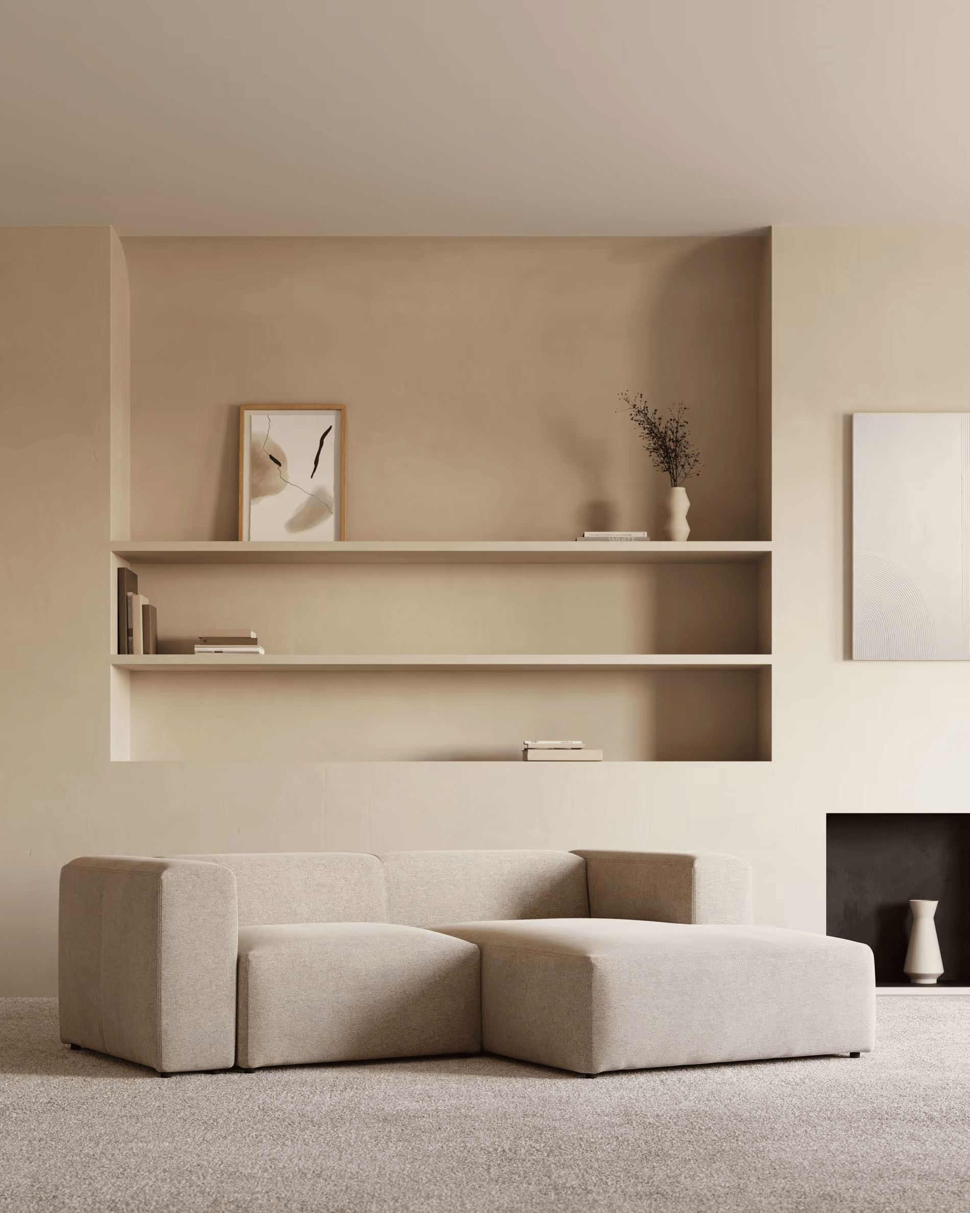 Narożnik 2-osobowy BLOK beżowy szenil La Forma Eye on Design
