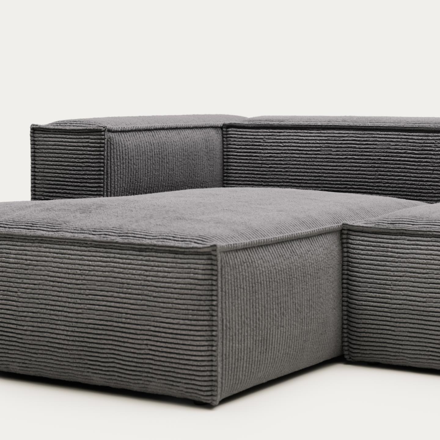 Narożnik 2-osobowy lewostronny BLOK szary sztruks La Forma Eye on Design
