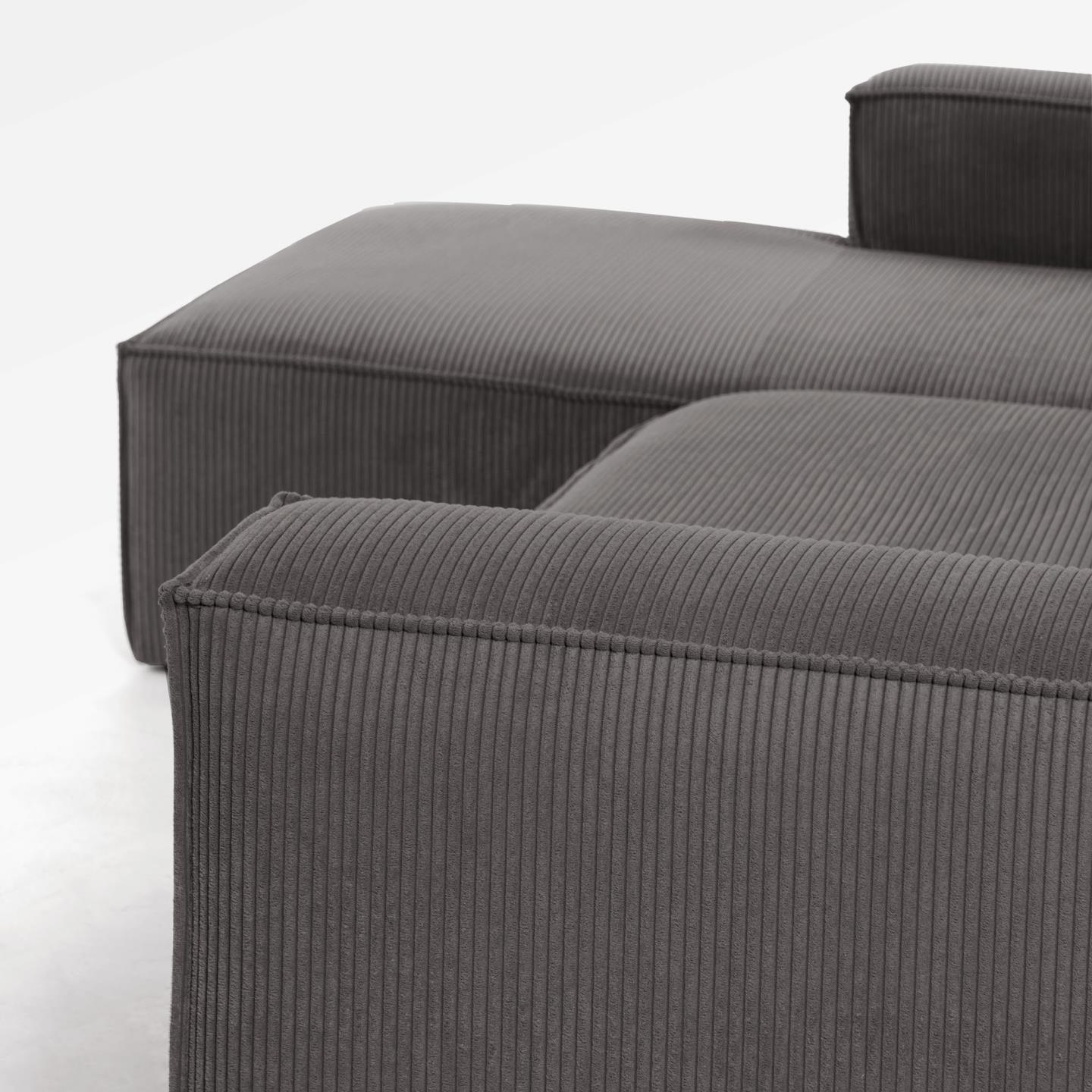 Narożnik 2-osobowy lewostronny BLOK szary sztruks La Forma Eye on Design