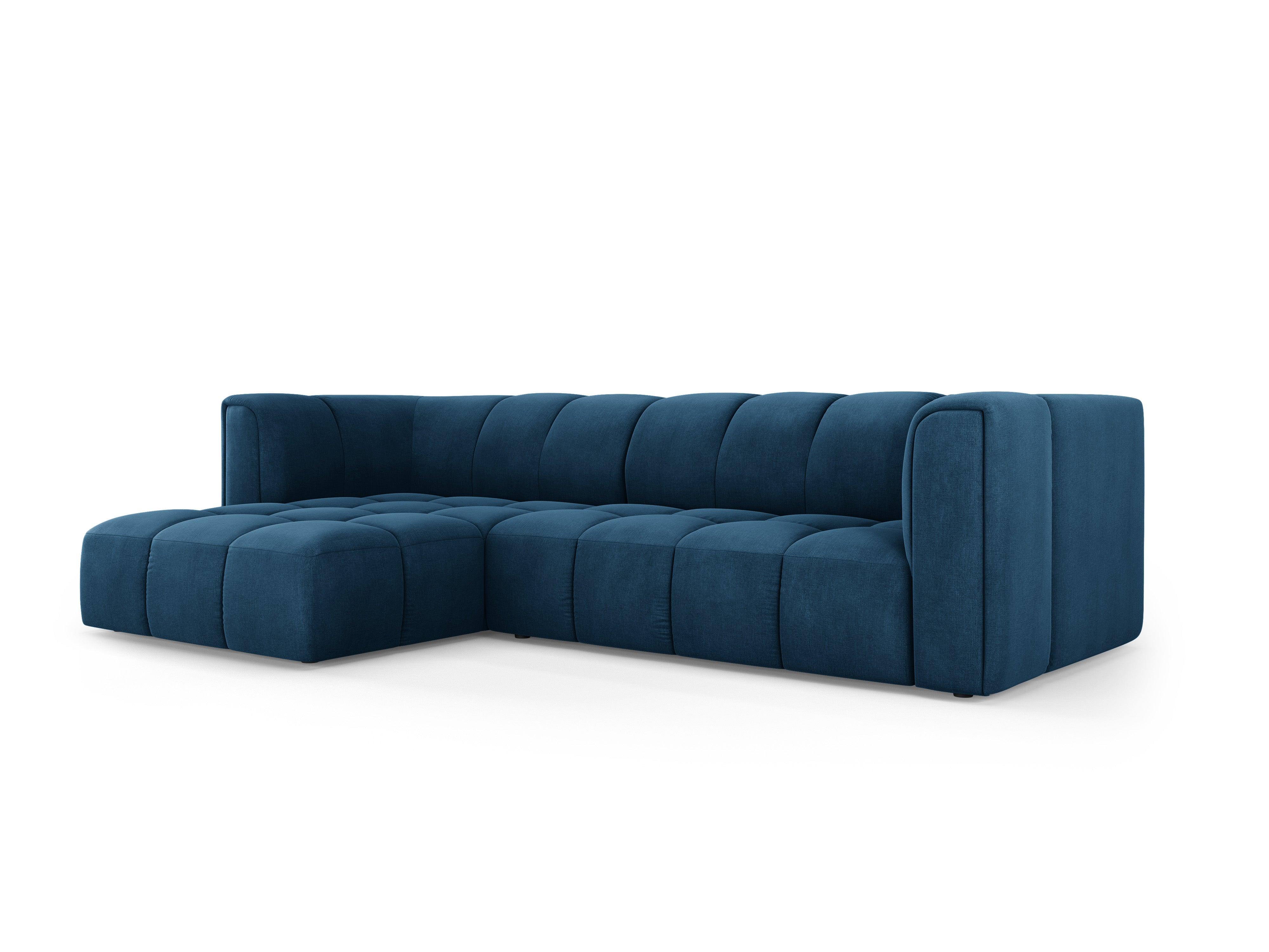 Narożnik 3-osobowy lewostronny FRANCESCA granat królewski szenil Milo Casa Eye on Design