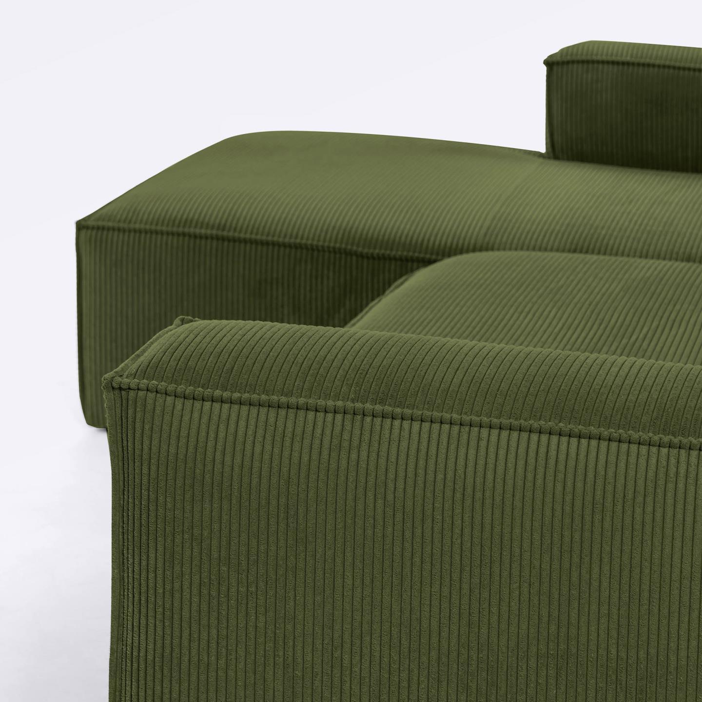 Narożnik 4-osobowy lewostronny BLOK zielony sztruks La Forma Eye on Design