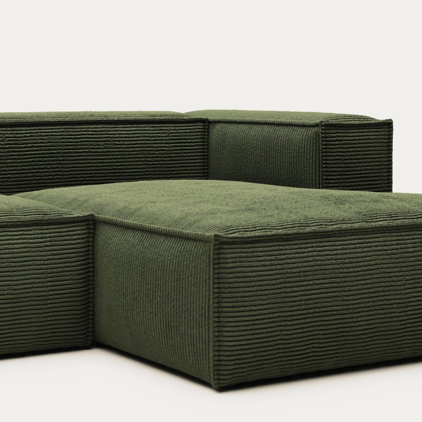 Narożnik 4-osobowy prawostronny BLOK zielony sztruks La Forma Eye on Design