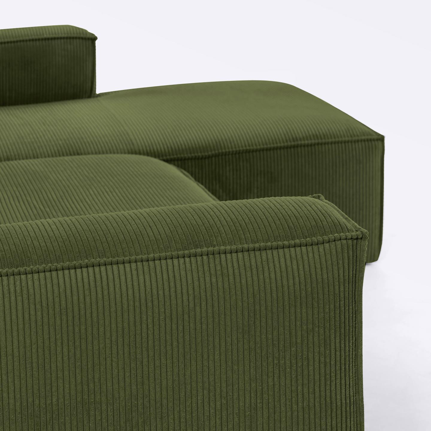Narożnik 4-osobowy prawostronny BLOK zielony sztruks La Forma Eye on Design