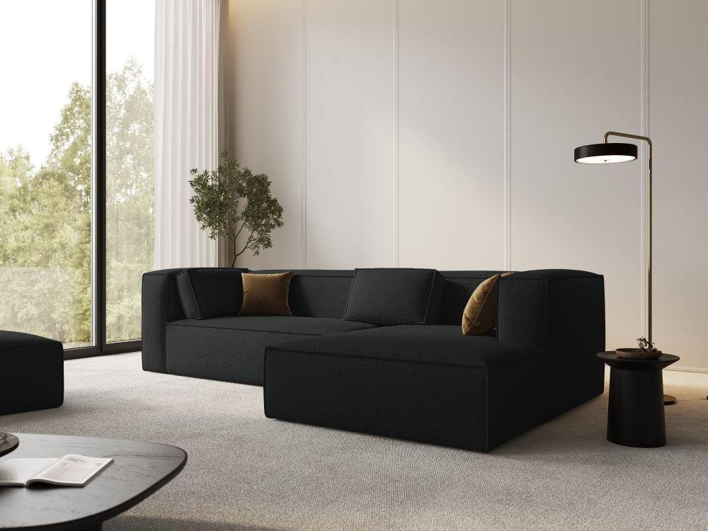 Narożnik 4-osobowy prawostronny MACKAY antracytowy boucle Cosmopolitan Design Eye on Design