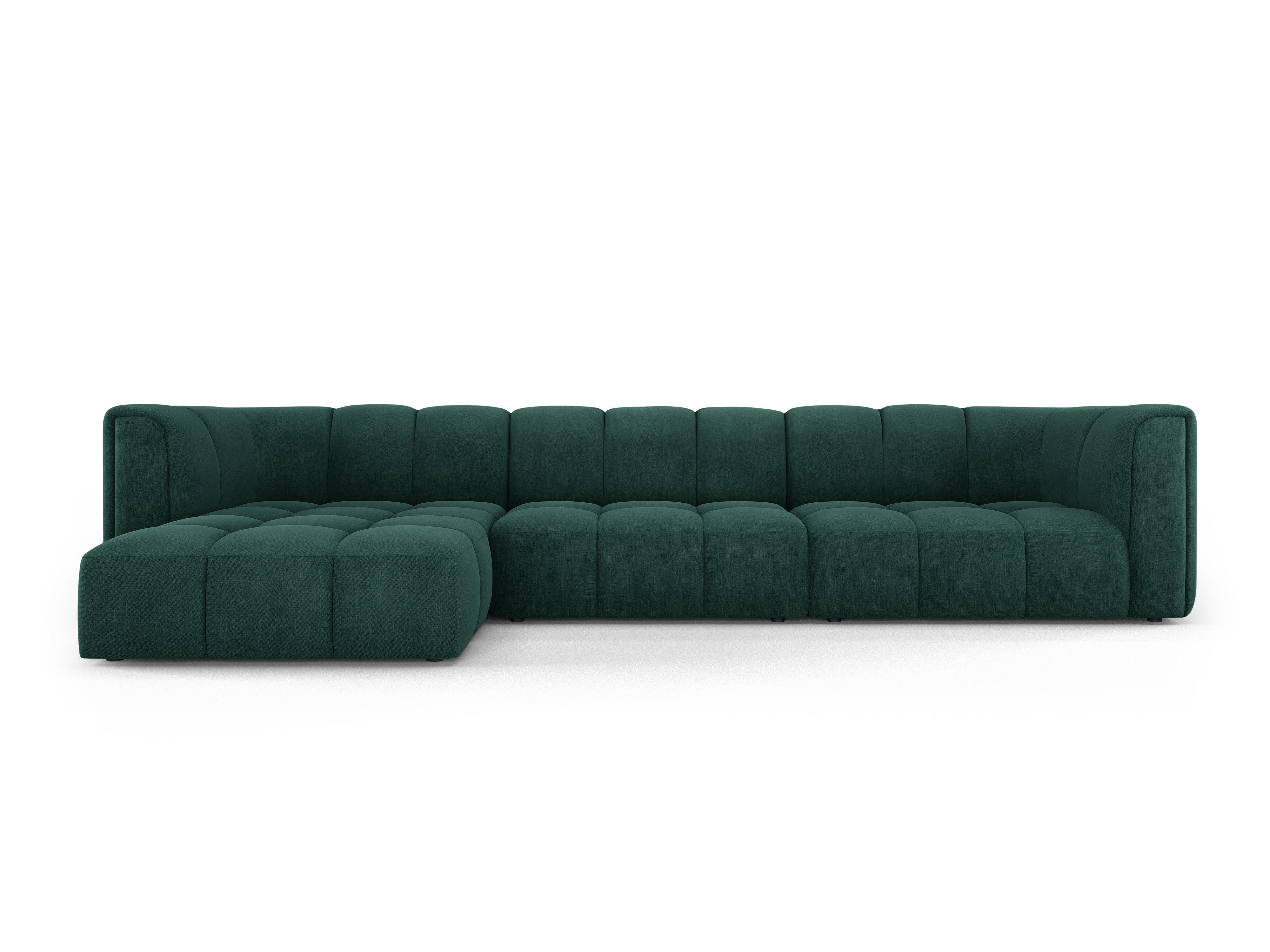 Narożnik 5-osobowy lewostronny FRANCESCA butelkowa zieleń szenil Milo Casa Eye on Design