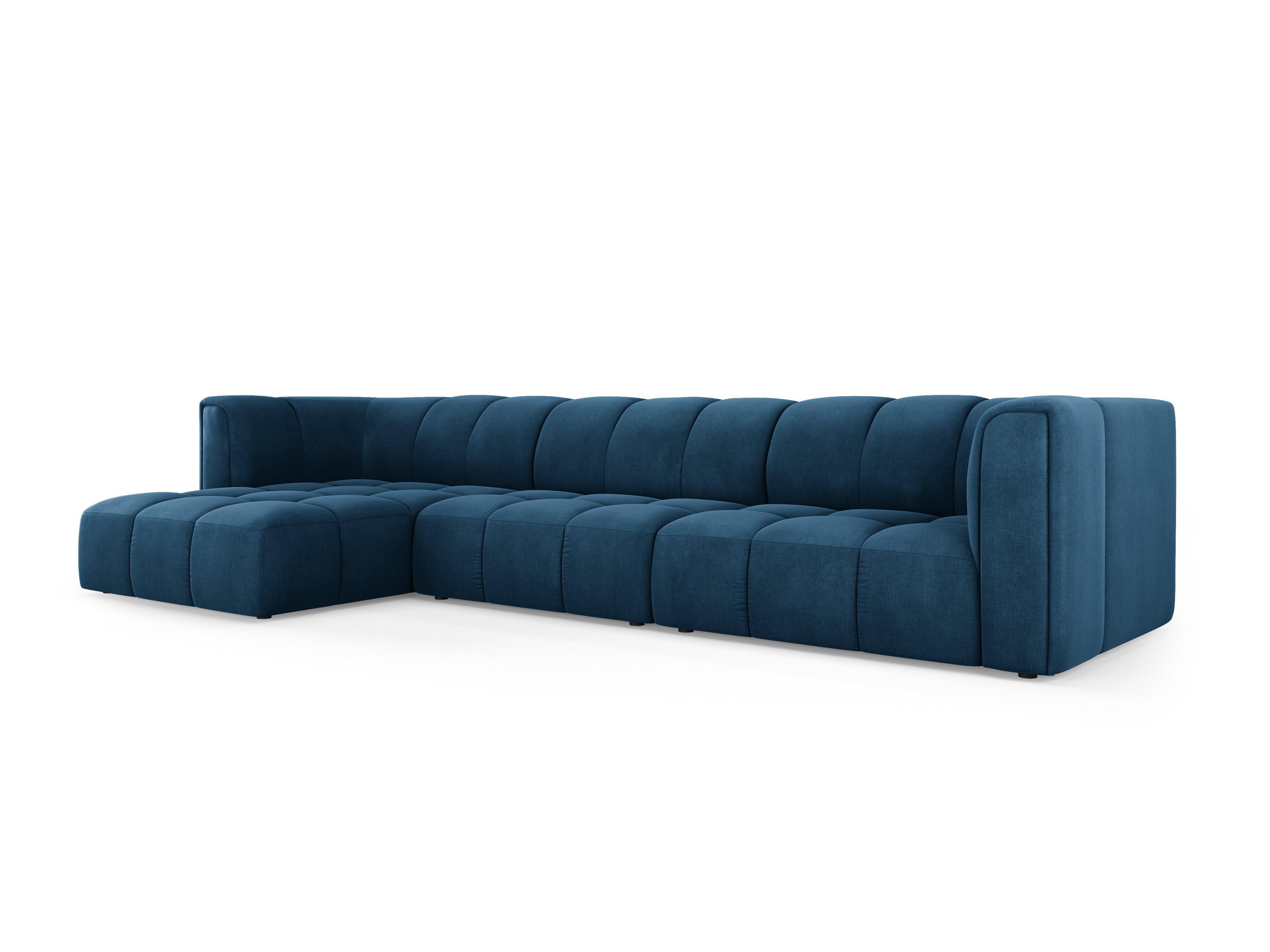 Narożnik 5-osobowy lewostronny FRANCESCA granat królewski szenil Milo Casa Eye on Design