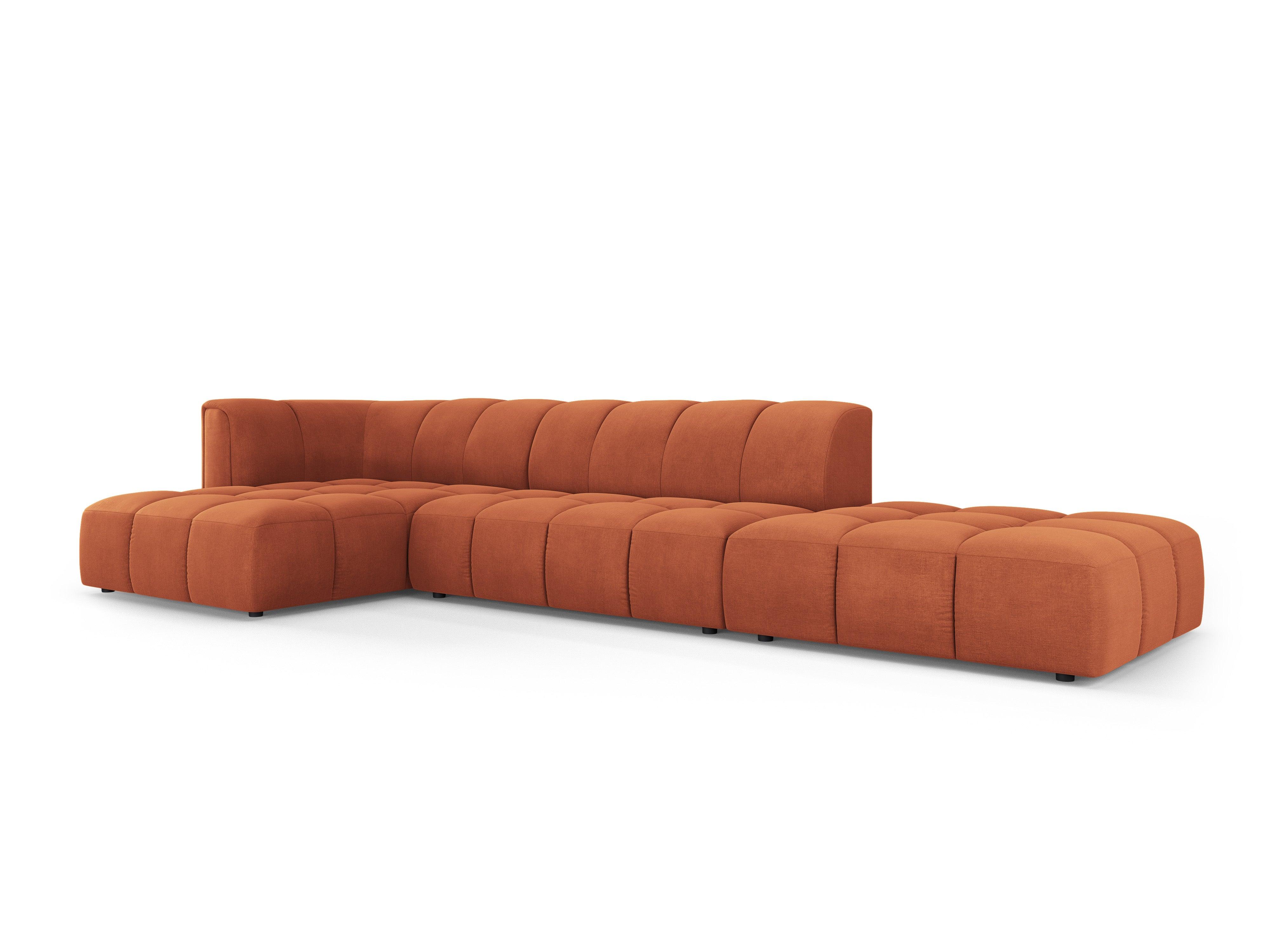 Narożnik 5-osobowy lewostronny otwarty FRANCESCA terracotta szenil Milo Casa Eye on Design