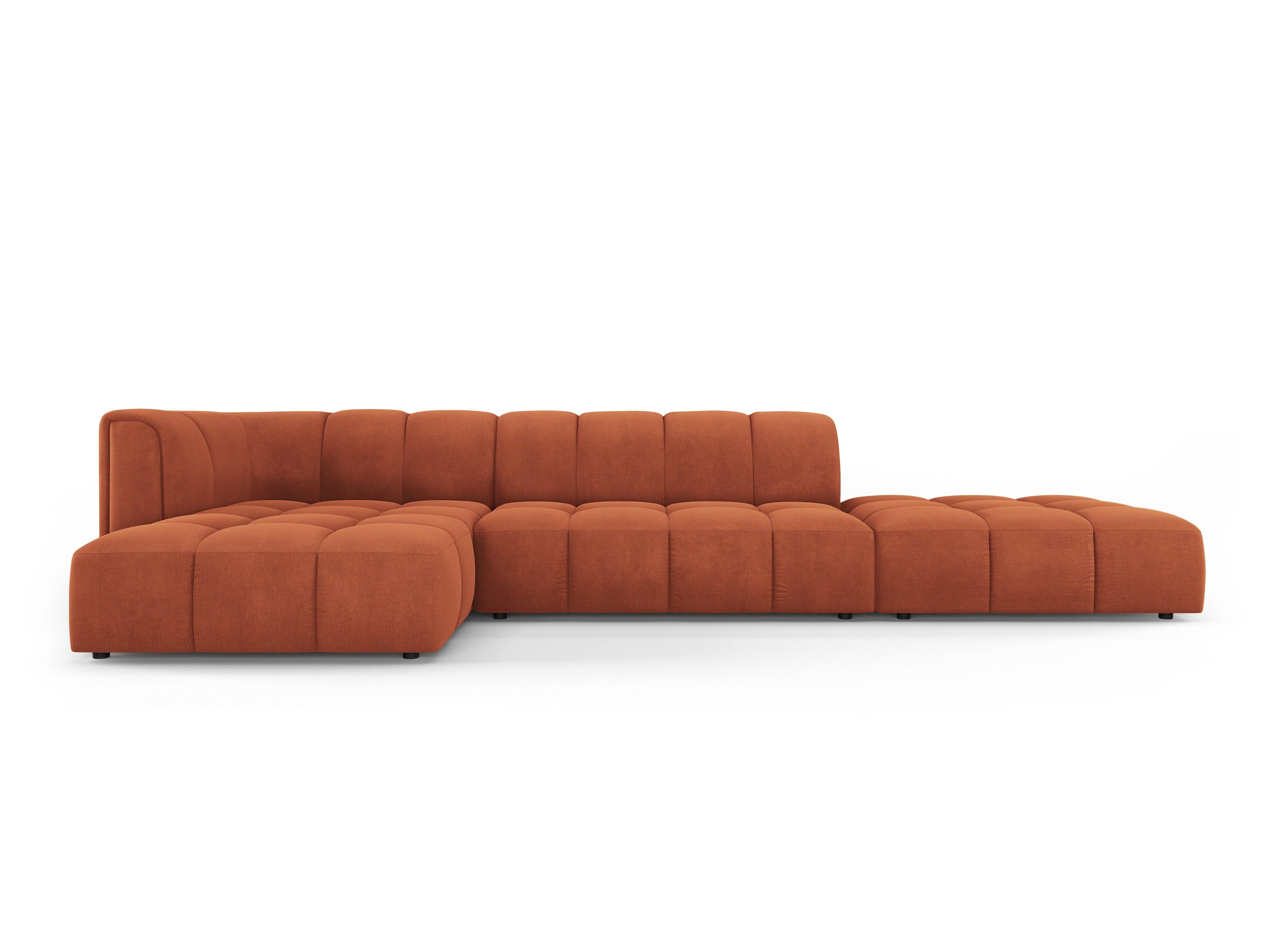 Narożnik 5-osobowy lewostronny otwarty FRANCESCA terracotta szenil Milo Casa Eye on Design