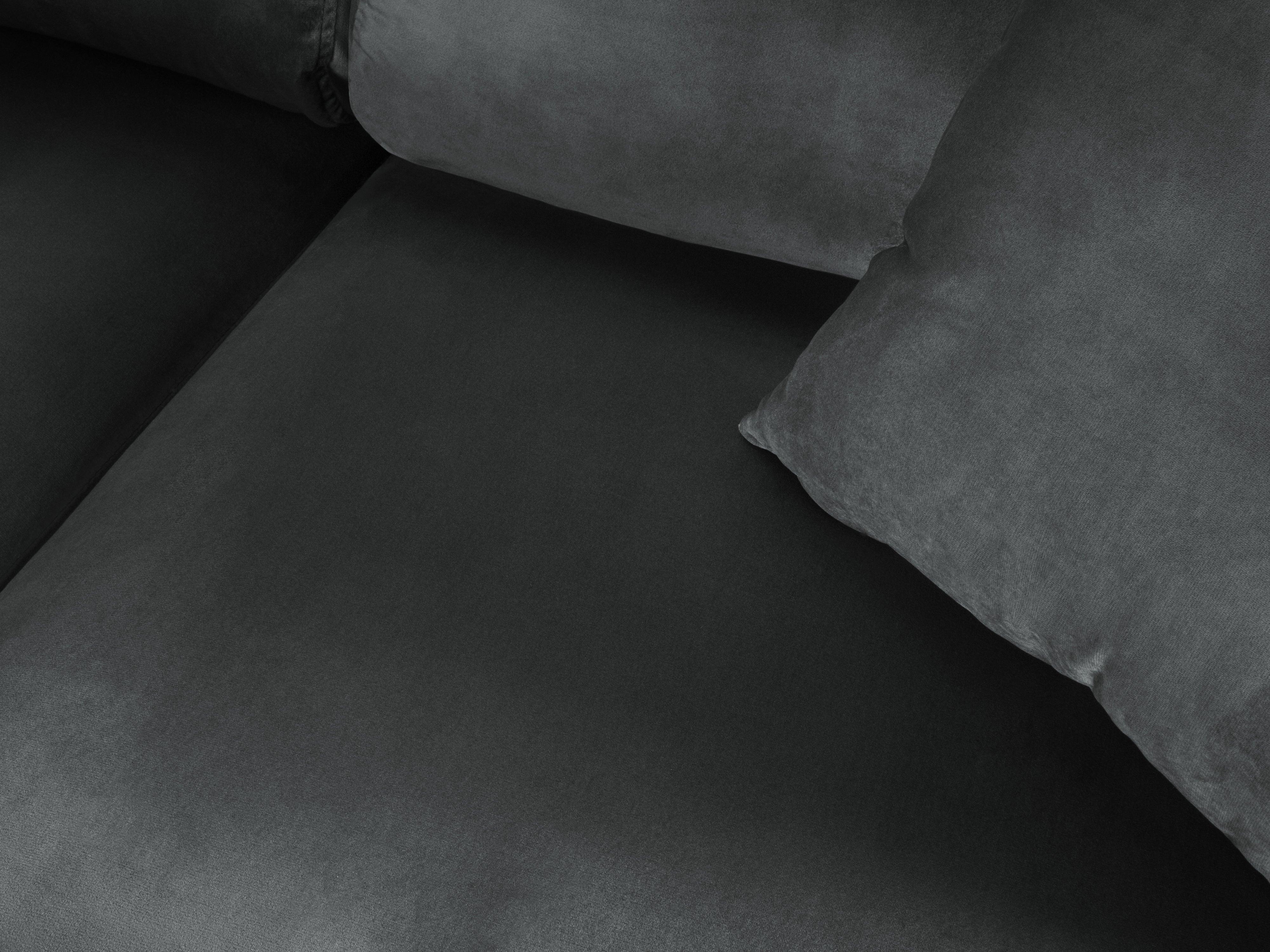Narożnik 5-osobowy lewostronny z funkcją spania KYOTO ciemnoszary ze złotą podstawą Cosmopolitan Design Eye on Design