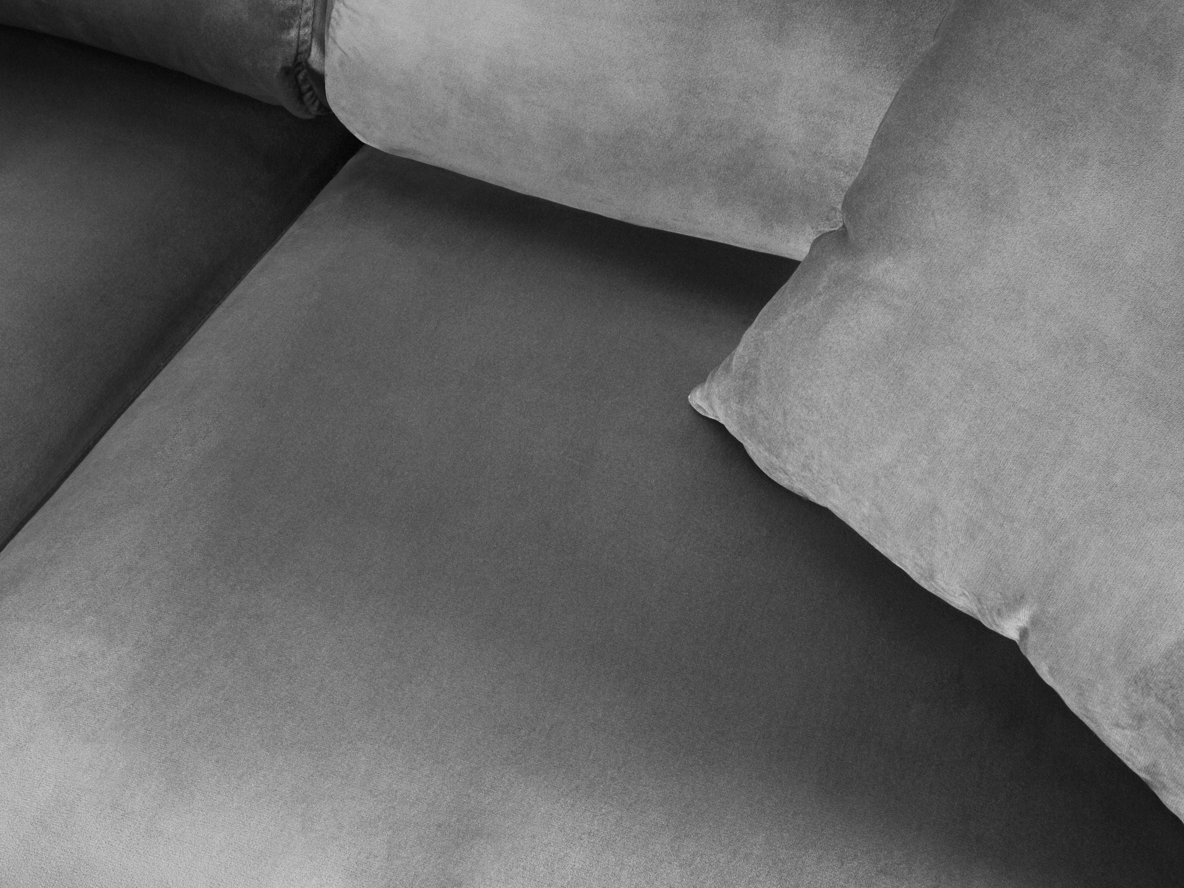 Narożnik 5-osobowy lewostronny z funkcją spania KYOTO jasnoszary z czarną podstawą Cosmopolitan Design Eye on Design