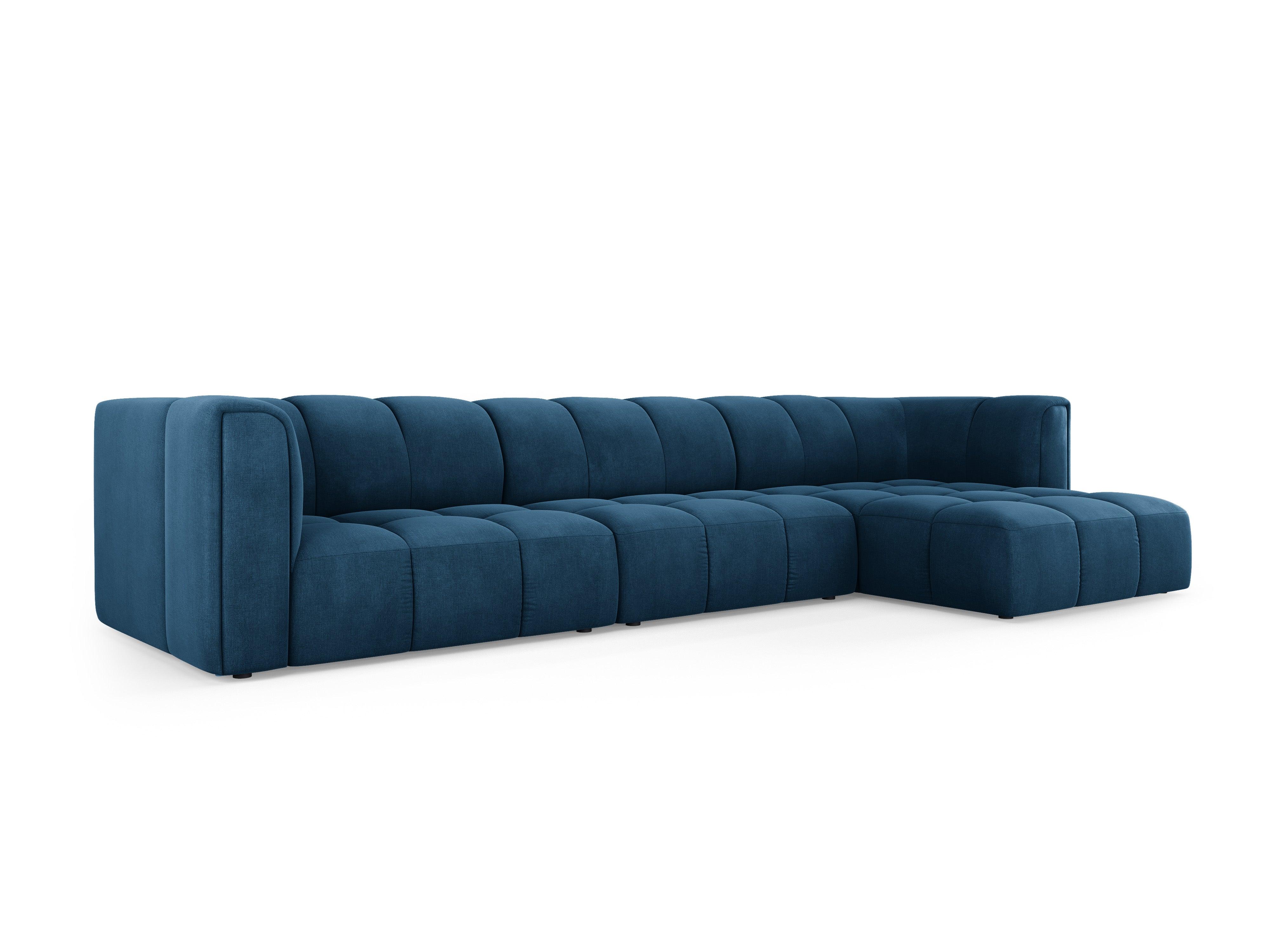 Narożnik 5-osobowy prawostronny FRANCESCA granat królewski szenil Milo Casa Eye on Design