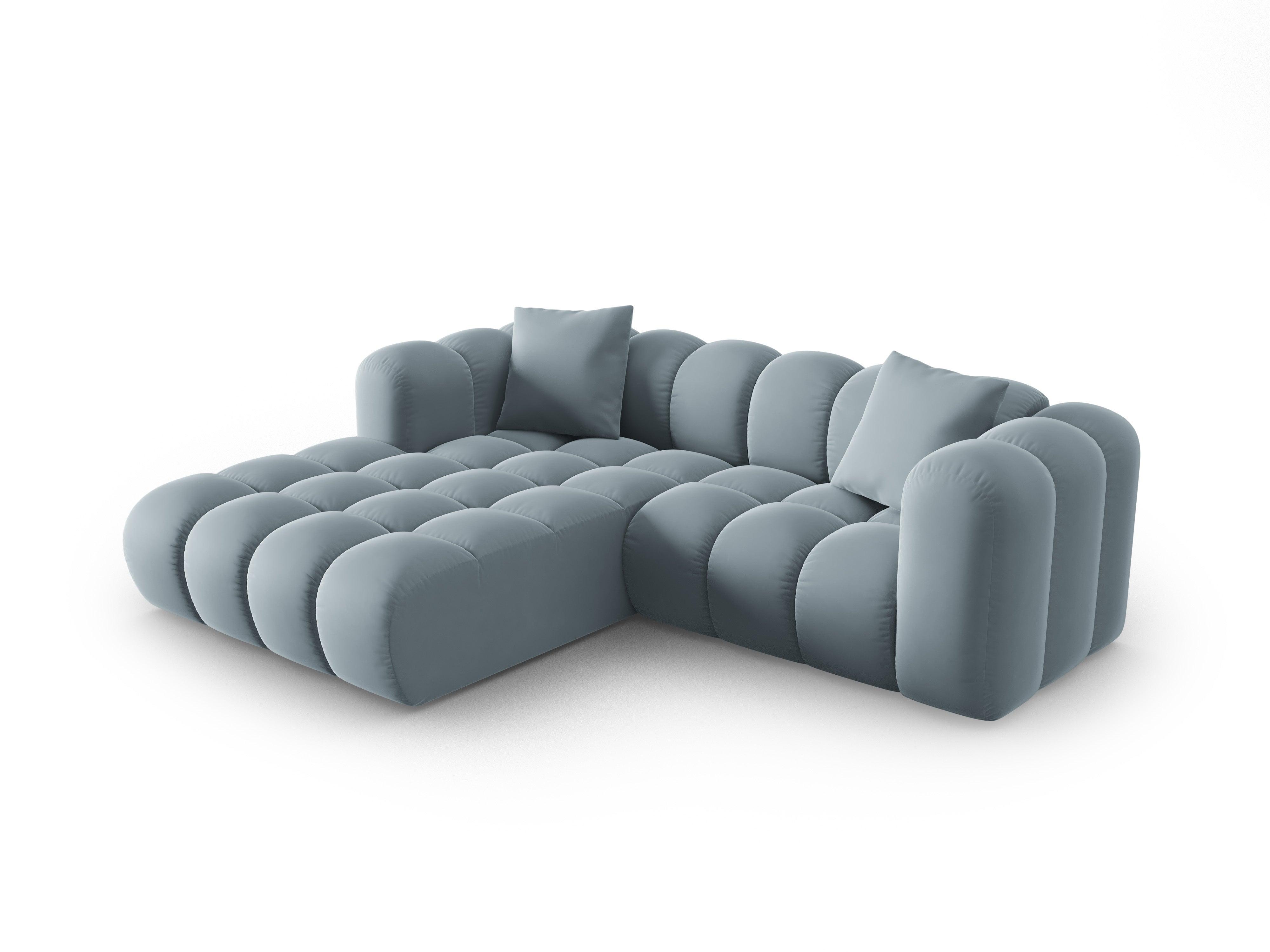 Narożnik aksamitny 3-osobowy lewostronny HALLEY jasnoniebieski Windsor & Co Eye on Design
