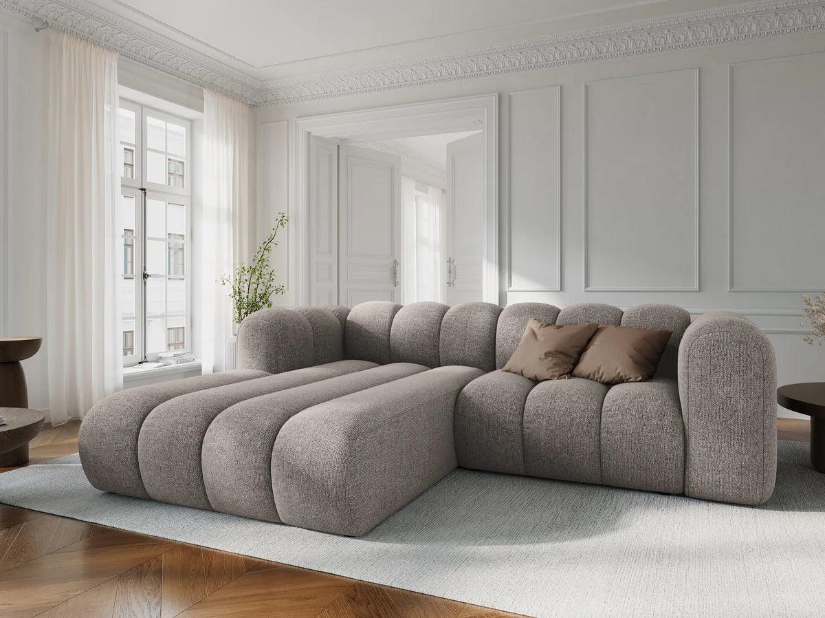 Narożnik aksamitny 3-osobowy prawostronny SKYLER ceglany Interieurs 86 Eye on Design