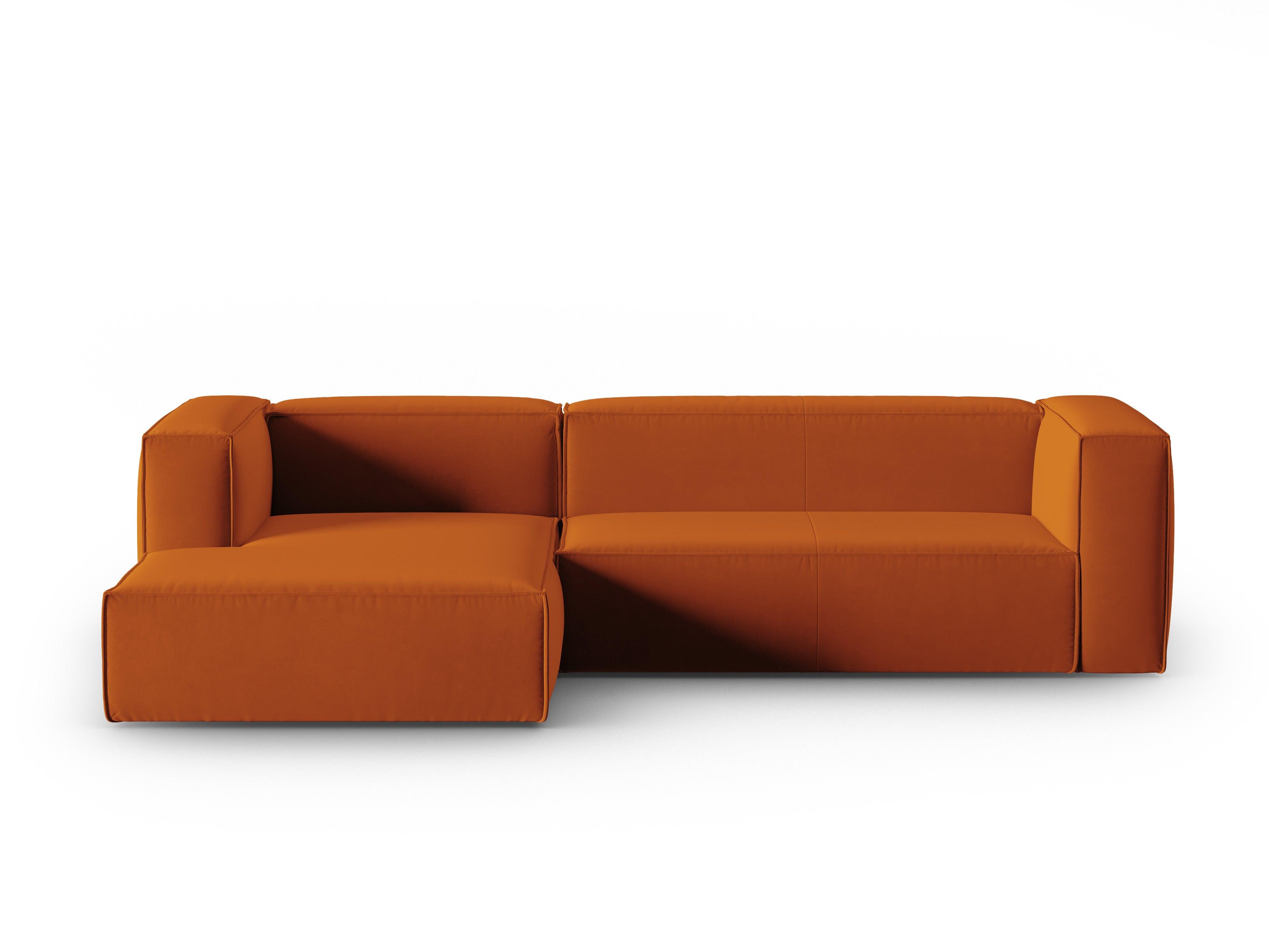Narożnik aksamitny 4-osobowy lewostronny MACKAY terracotta Cosmopolitan Design Eye on Design