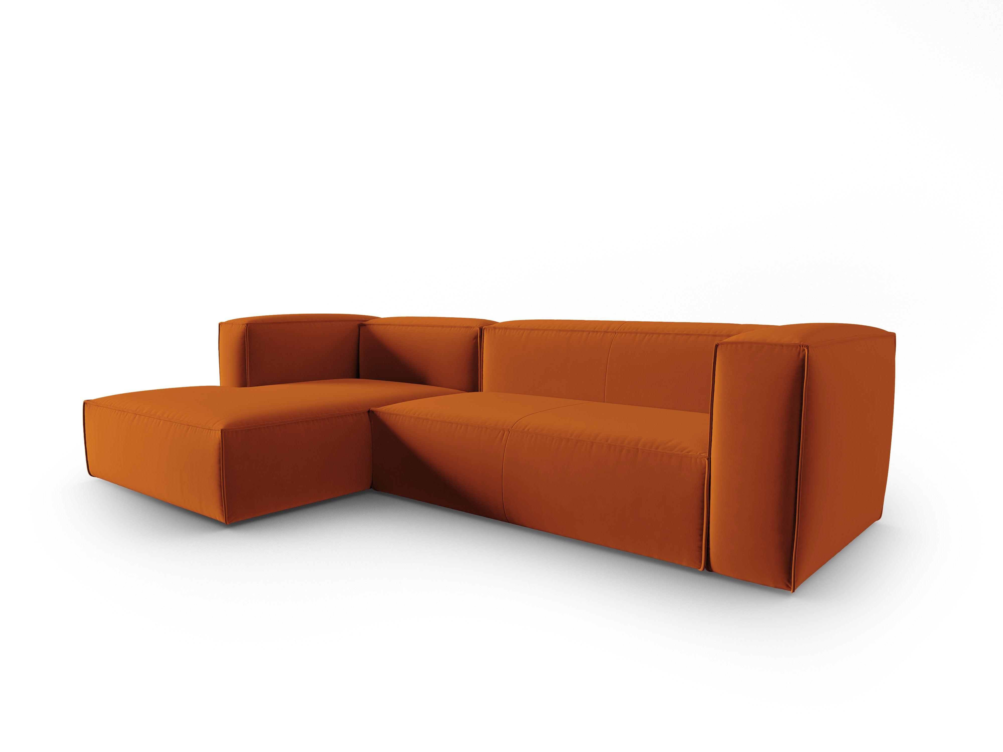 Narożnik aksamitny 4-osobowy lewostronny MACKAY terracotta Cosmopolitan Design Eye on Design