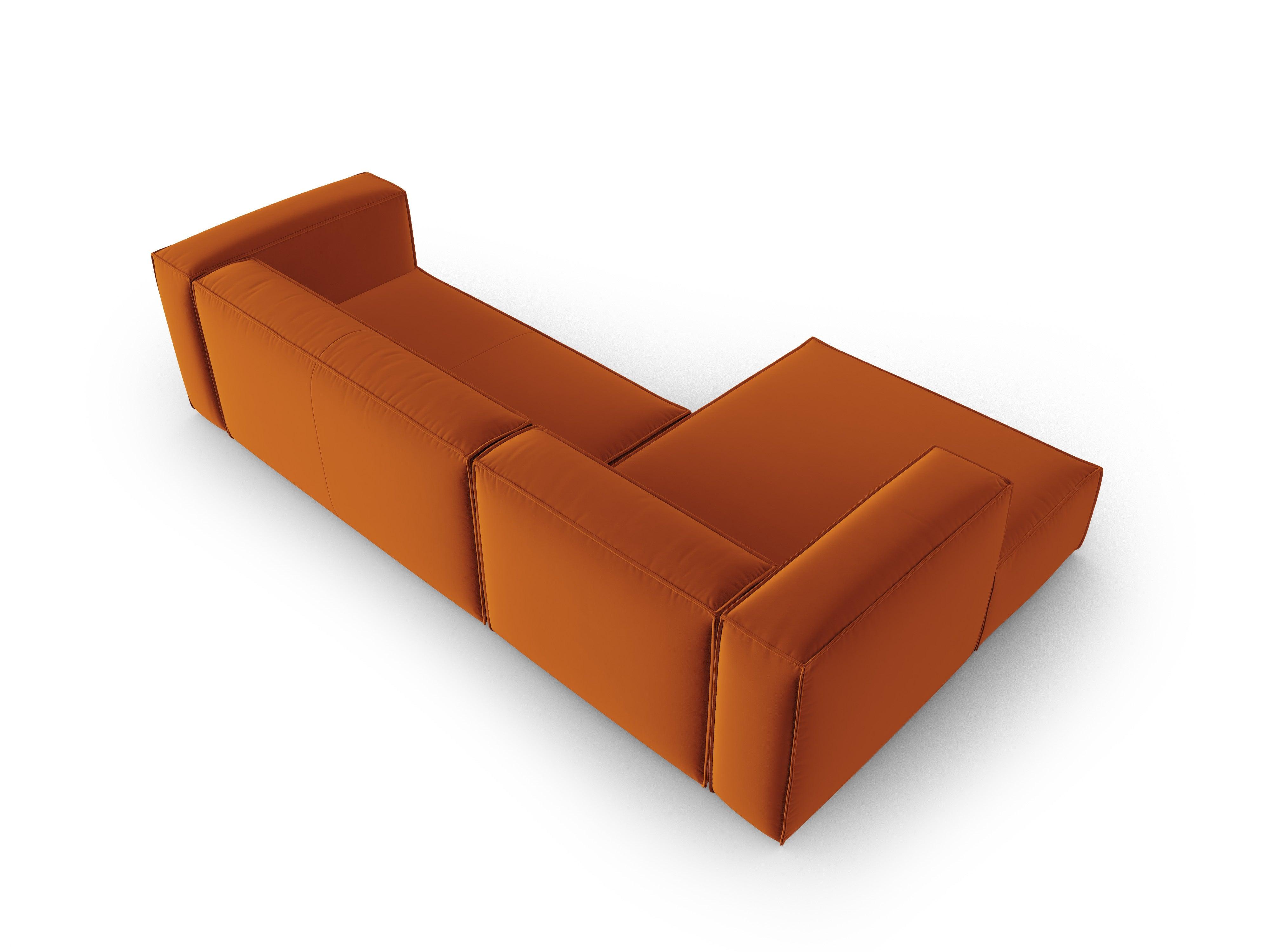 Narożnik aksamitny 4-osobowy lewostronny MACKAY terracotta Cosmopolitan Design Eye on Design