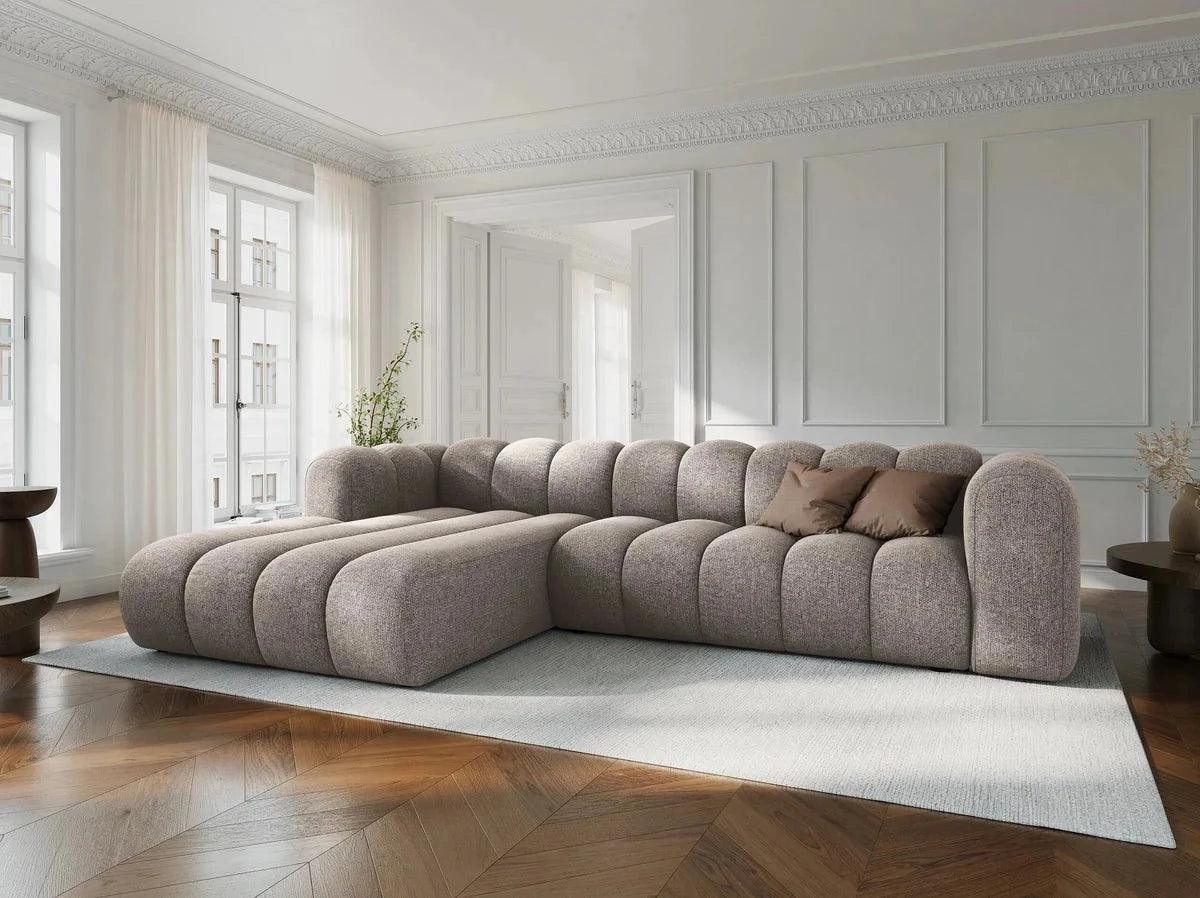 Narożnik aksamitny 4-osobowy lewostronny SKYLER koralowy Interieurs 86 Eye on Design