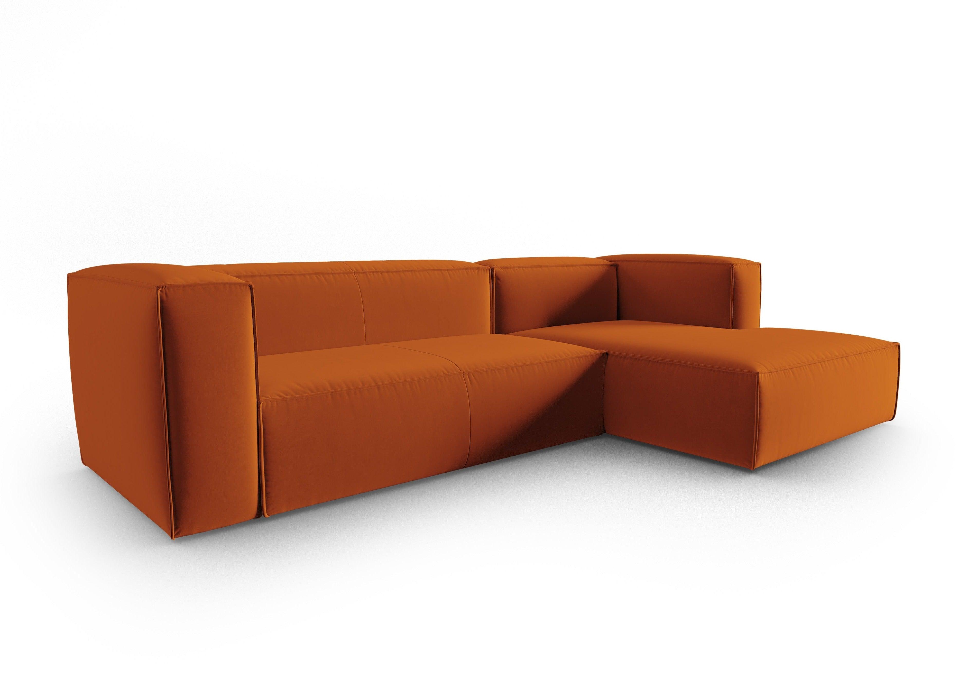 Narożnik aksamitny 4-osobowy prawostronny MACKAY terracotta Cosmopolitan Design Eye on Design