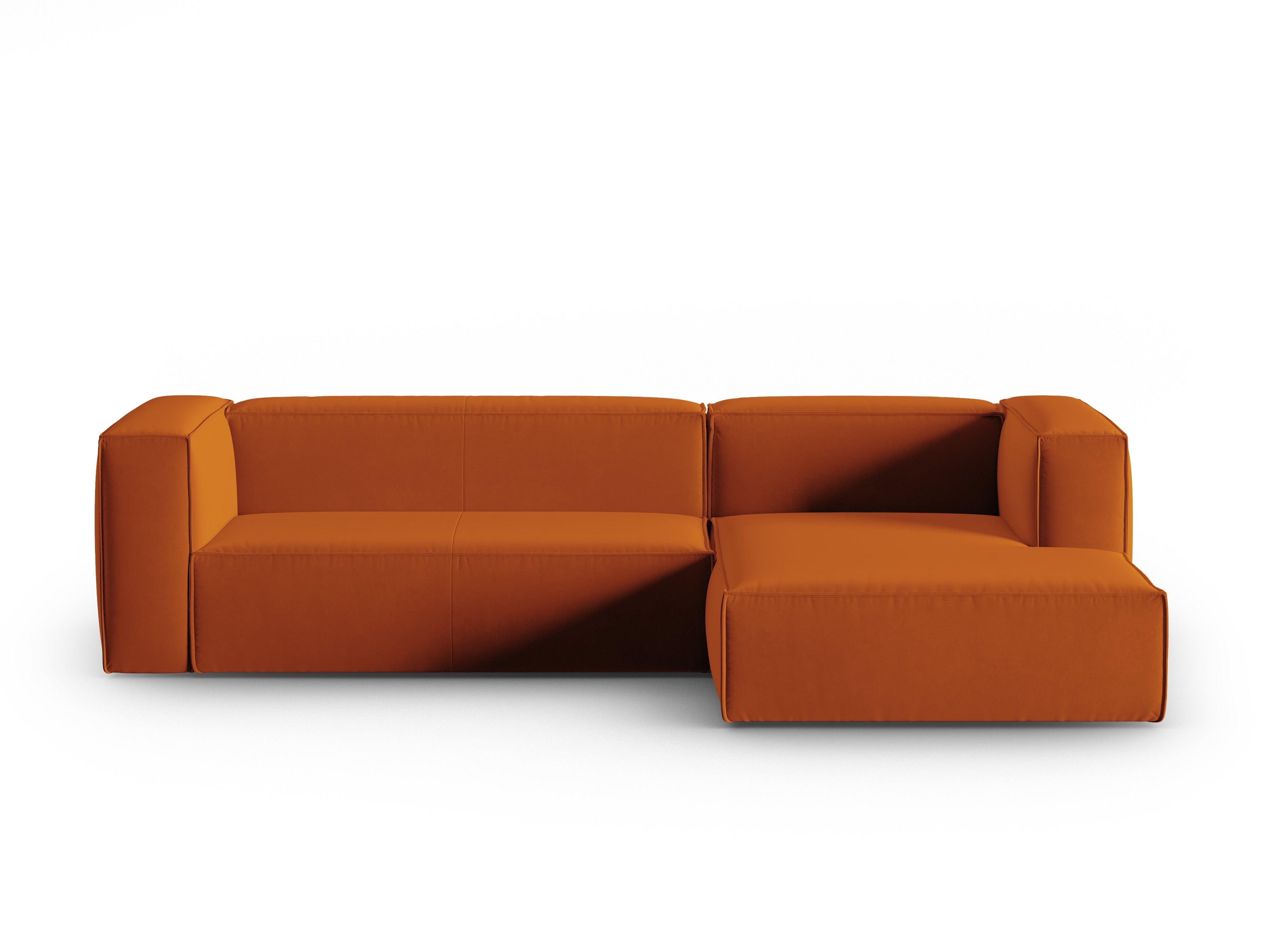 Narożnik aksamitny 4-osobowy prawostronny MACKAY terracotta Cosmopolitan Design Eye on Design