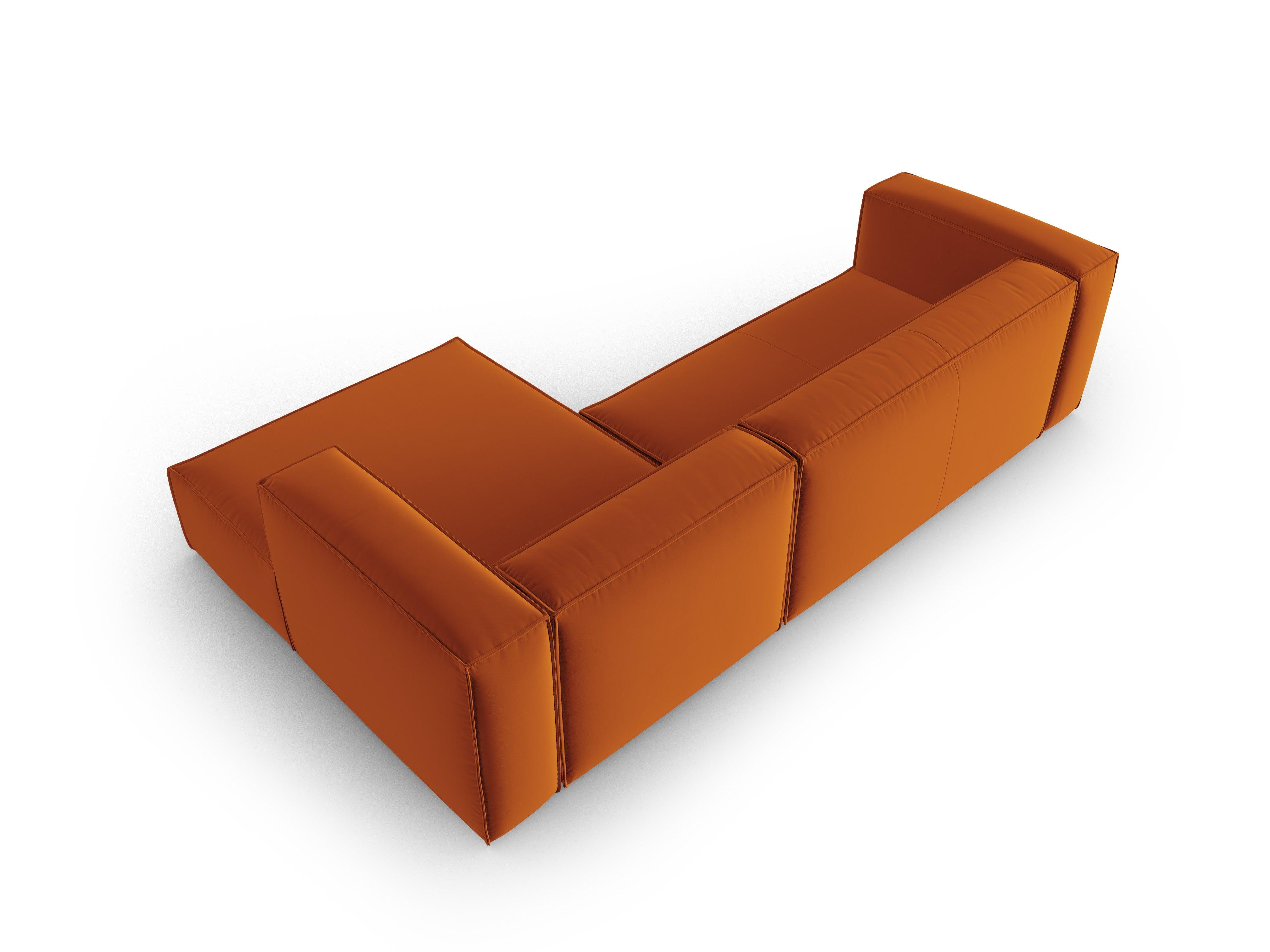 Narożnik aksamitny 4-osobowy prawostronny MACKAY terracotta Cosmopolitan Design Eye on Design