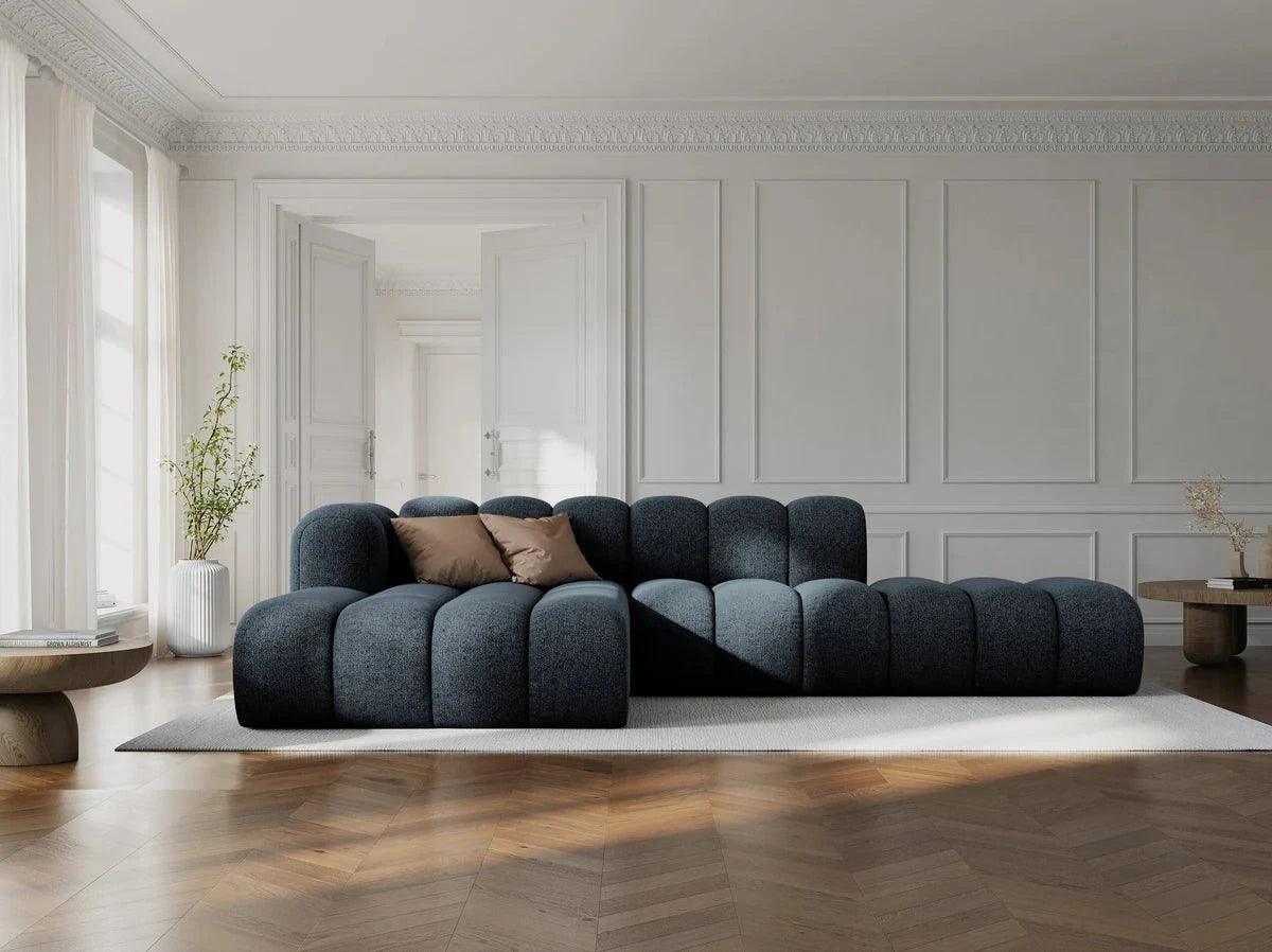 Narożnik aksamitny 5-osobowy lewostronny SKYLER beżowy Interieurs 86 Eye on Design