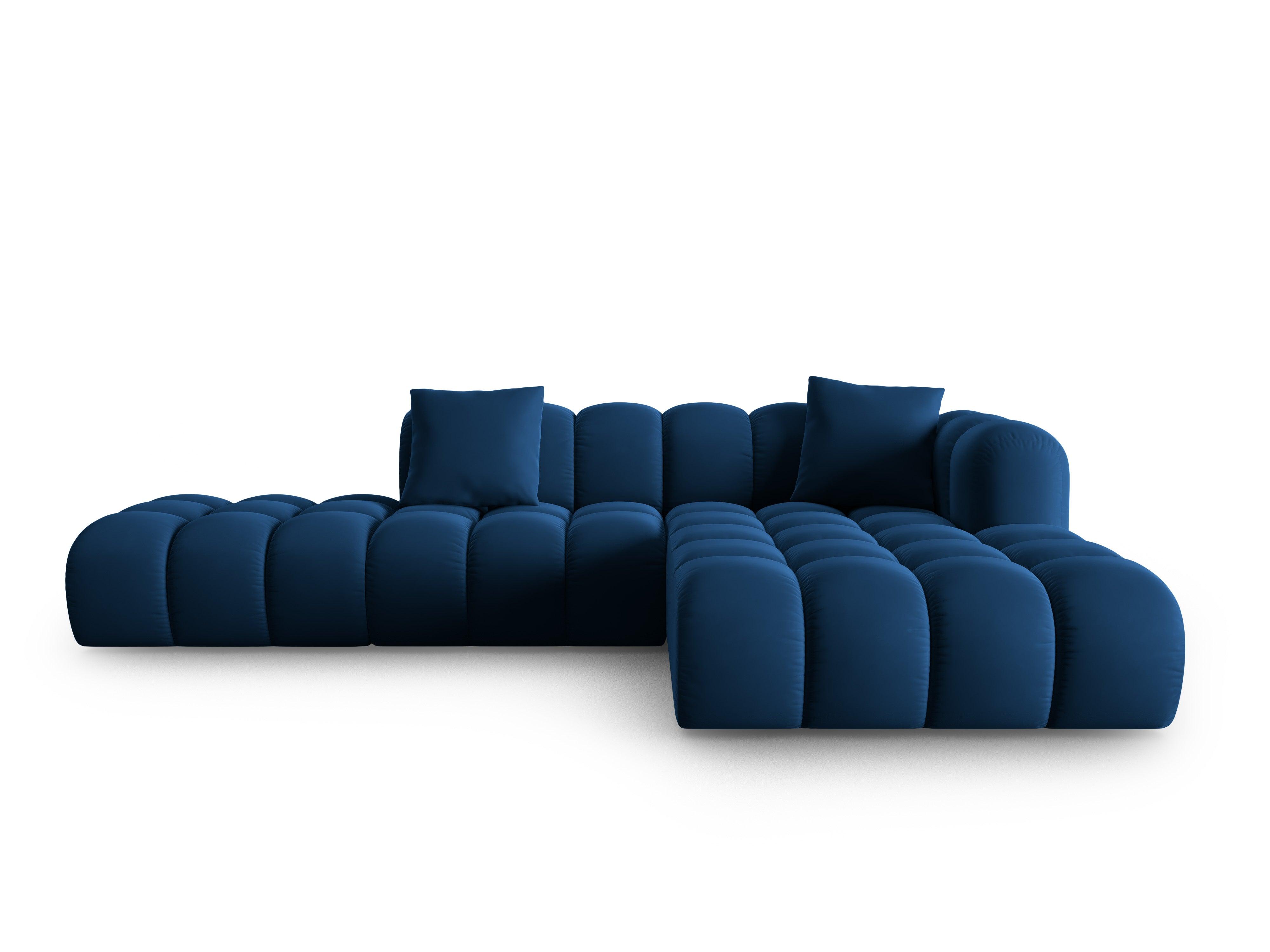 Narożnik aksamitny 5-osobowy prawostronny HALLEY granat królewski Windsor & Co Eye on Design