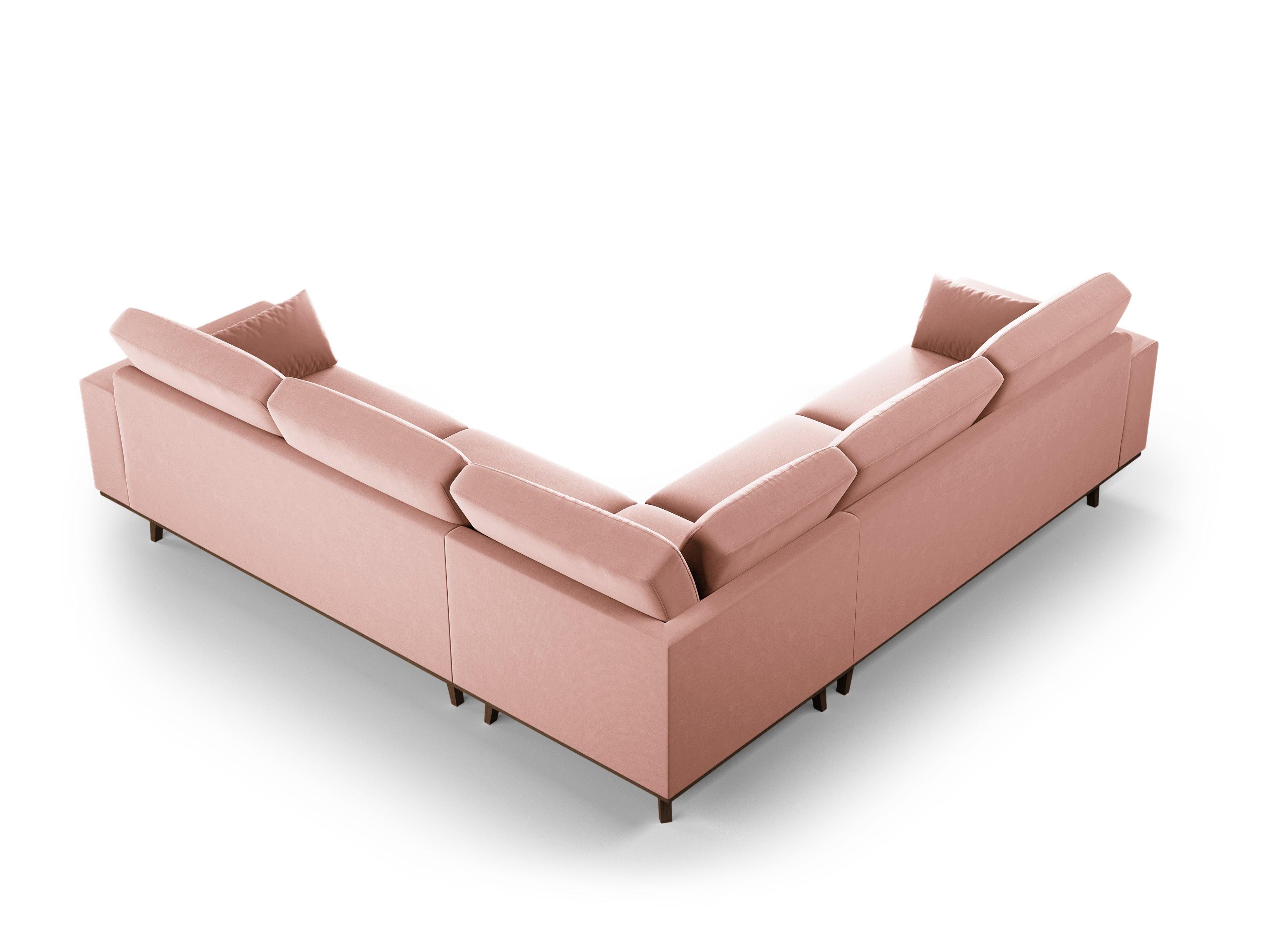 Narożnik aksamitny 5-osobowy symetryczny HEBE różowy Mazzini Sofas Eye on Design