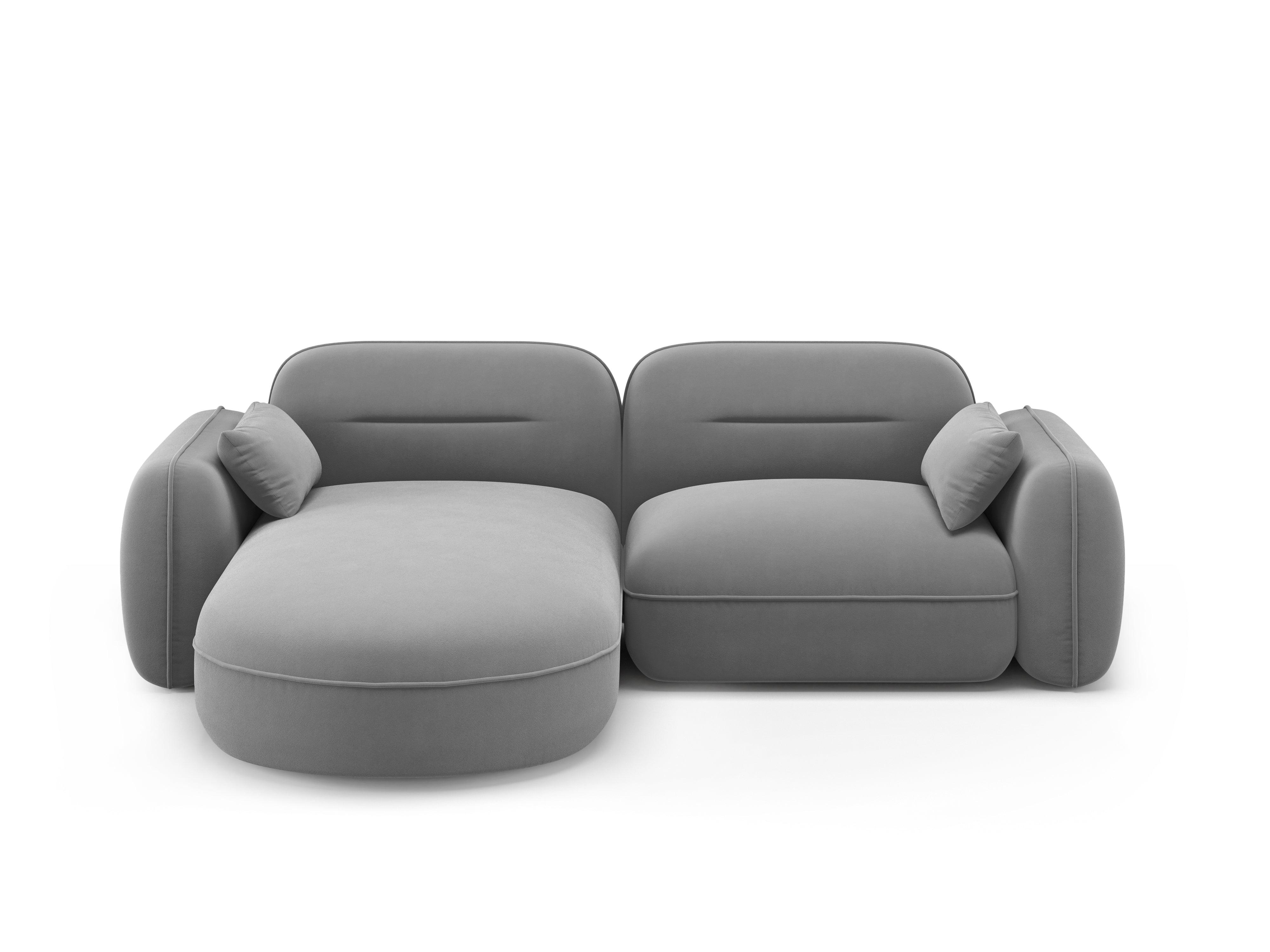 Narożnik modułowy aksamitny lewostronny 3-osobowy SYDNEY jasnoszary Cosmopolitan Design Eye on Design