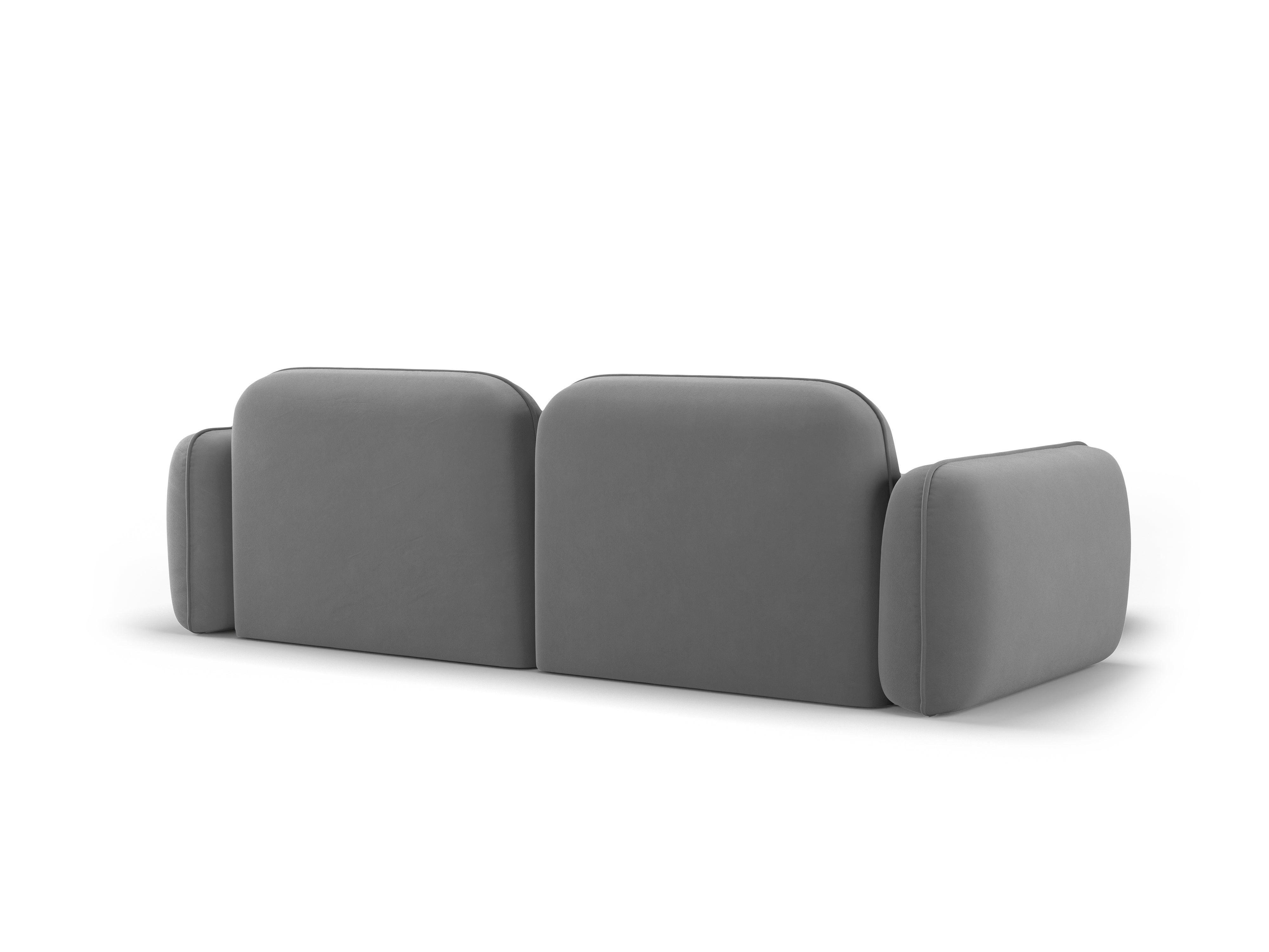 Narożnik modułowy aksamitny lewostronny 3-osobowy SYDNEY jasnoszary Cosmopolitan Design Eye on Design