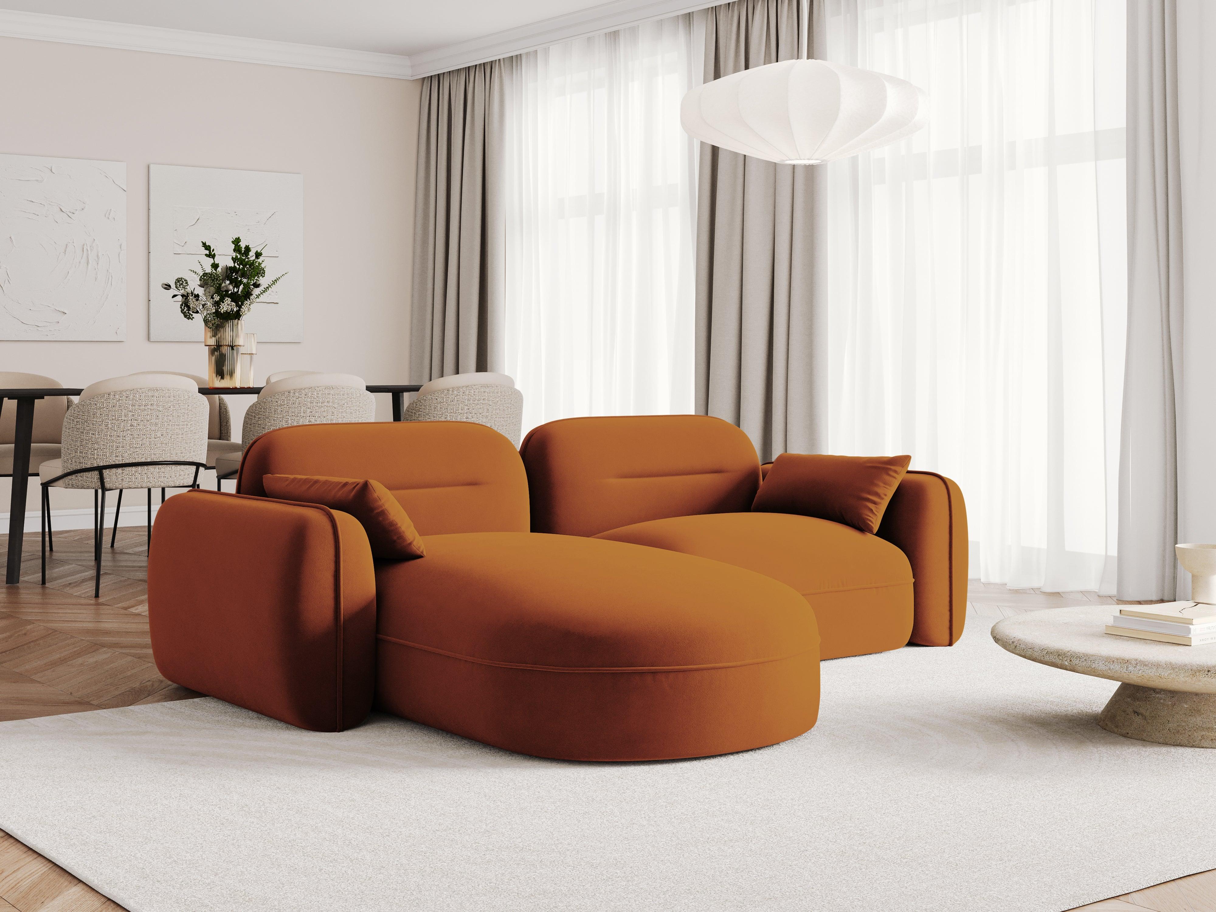 Narożnik modułowy aksamitny lewostronny 3-osobowy SYDNEY terracotta Cosmopolitan Design Eye on Design