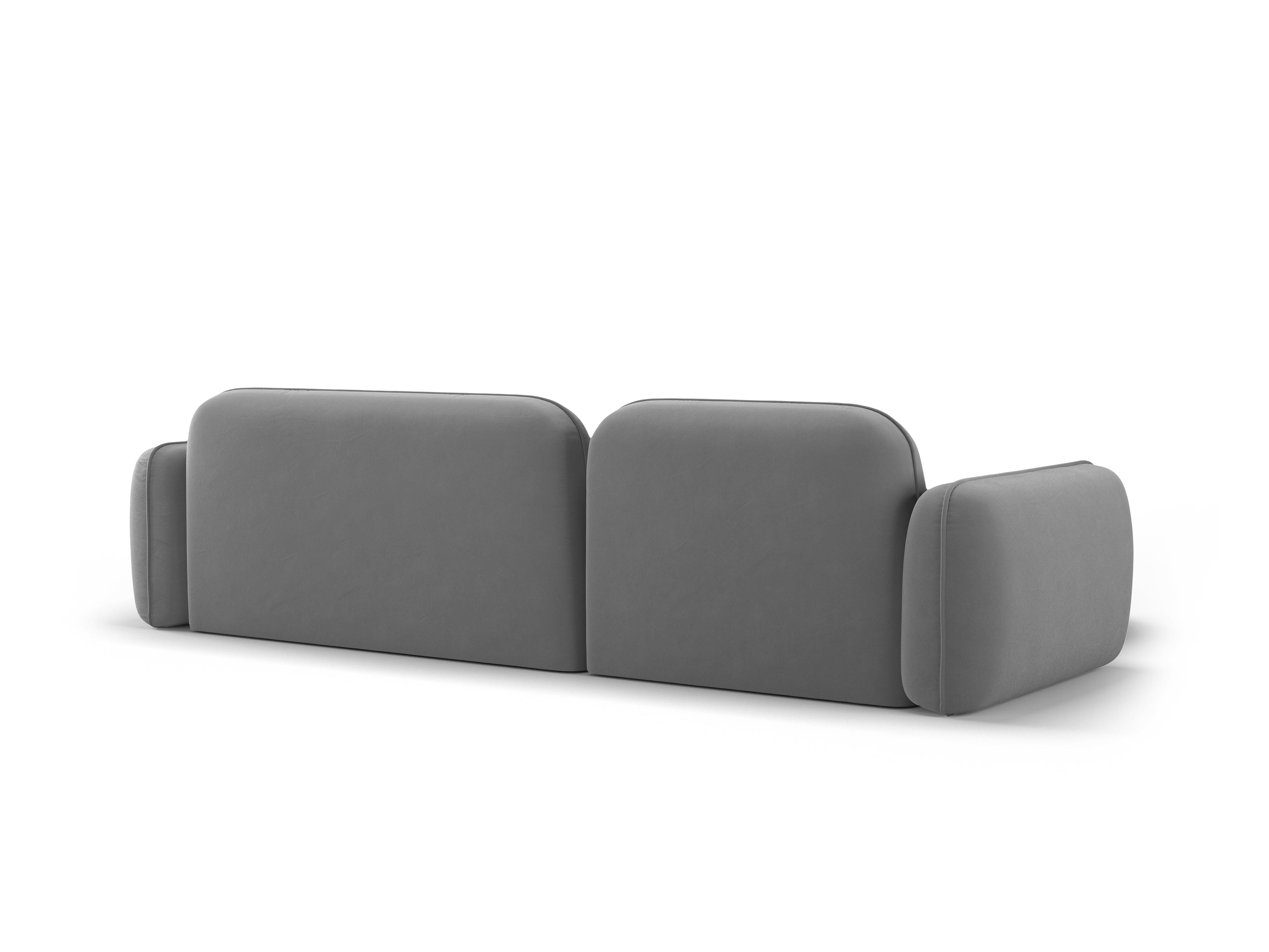 Narożnik modułowy aksamitny lewostronny 3,5-osobowy SYDNEY jasnoszary Cosmopolitan Design Eye on Design