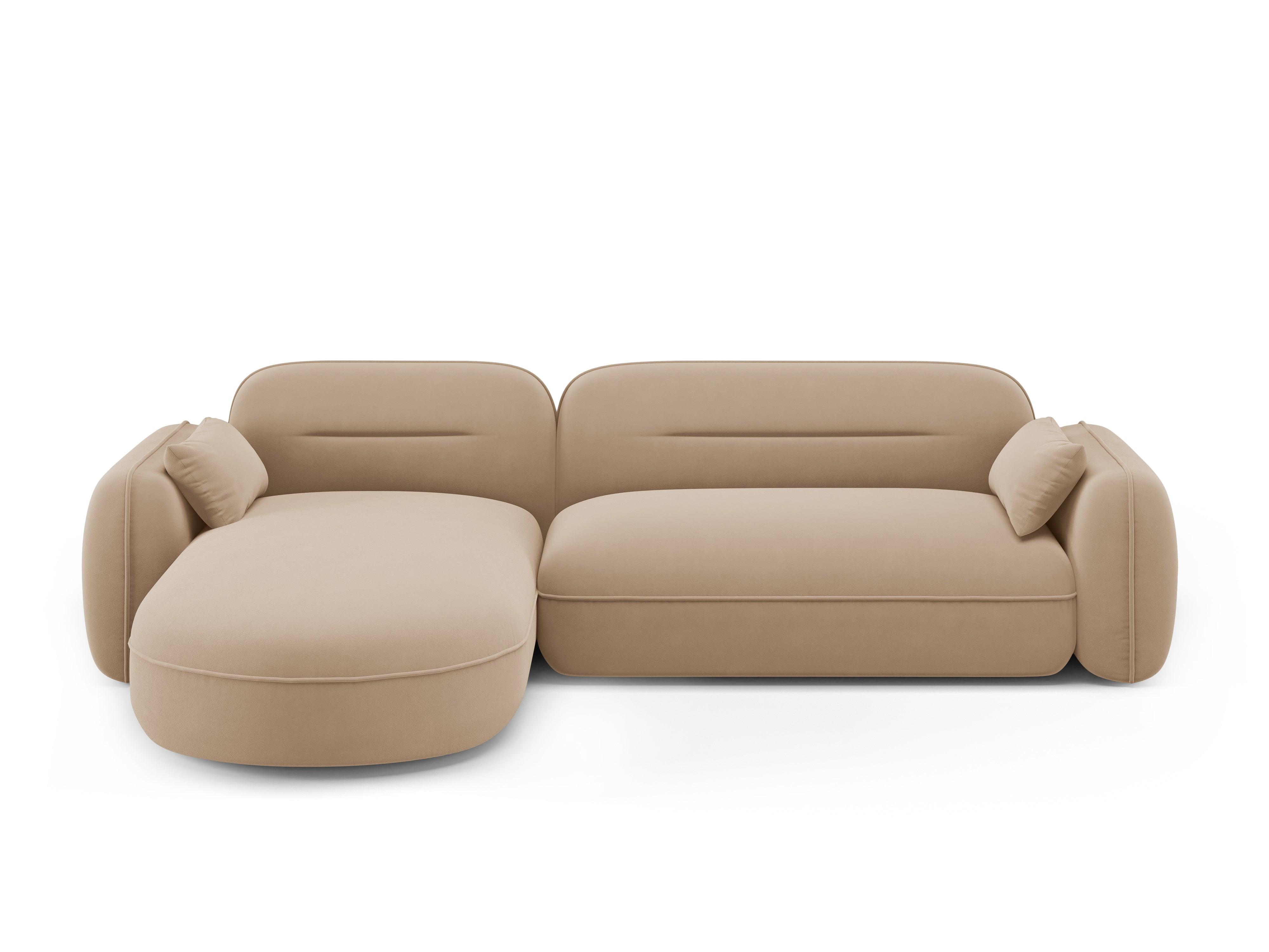 Narożnik modułowy aksamitny lewostronny 3,5-osobowy SYDNEY piaskowy Cosmopolitan Design Eye on Design