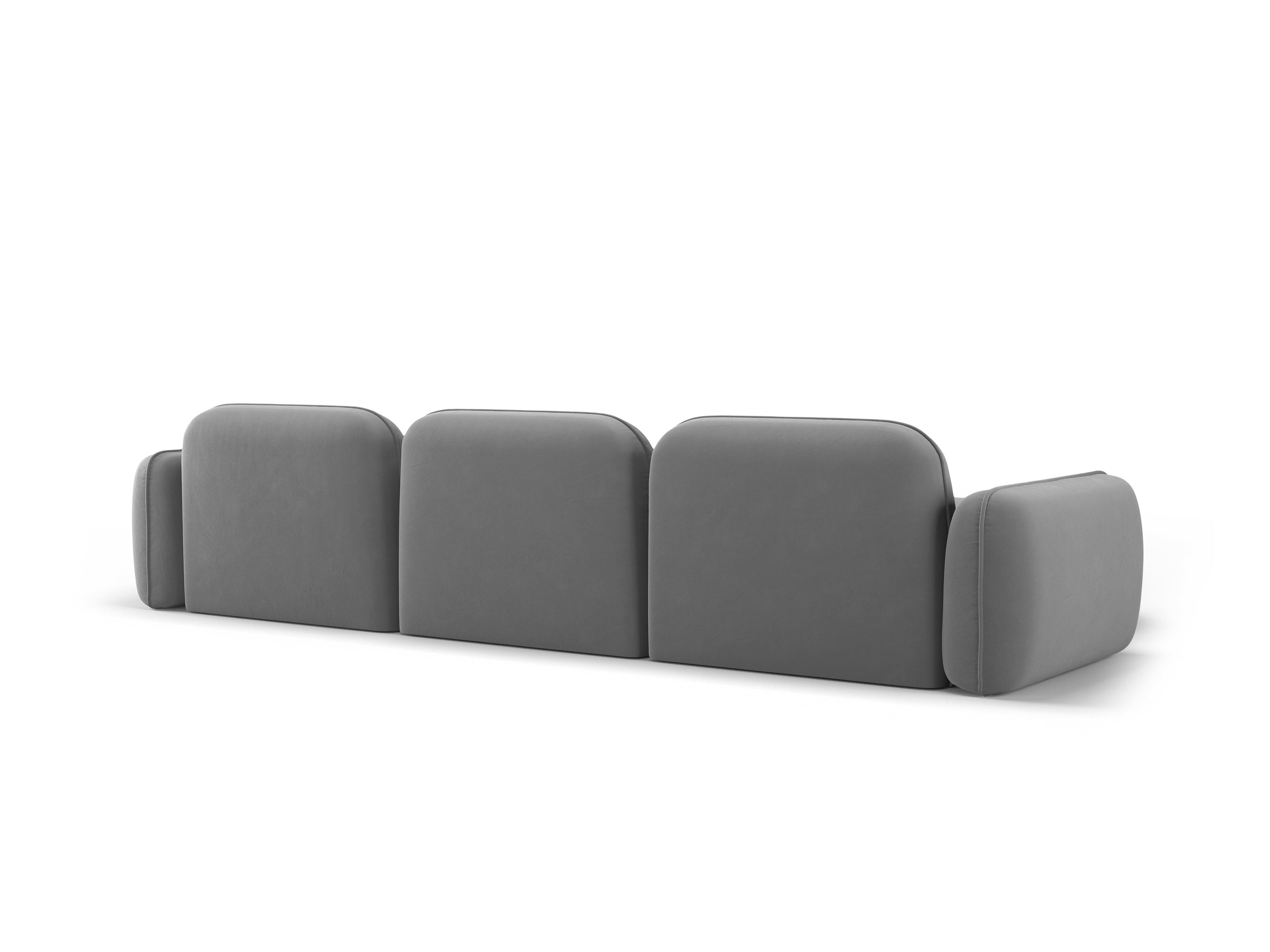 Narożnik modułowy aksamitny lewostronny 4-osobowy SYDNEY jasnoszary Cosmopolitan Design Eye on Design